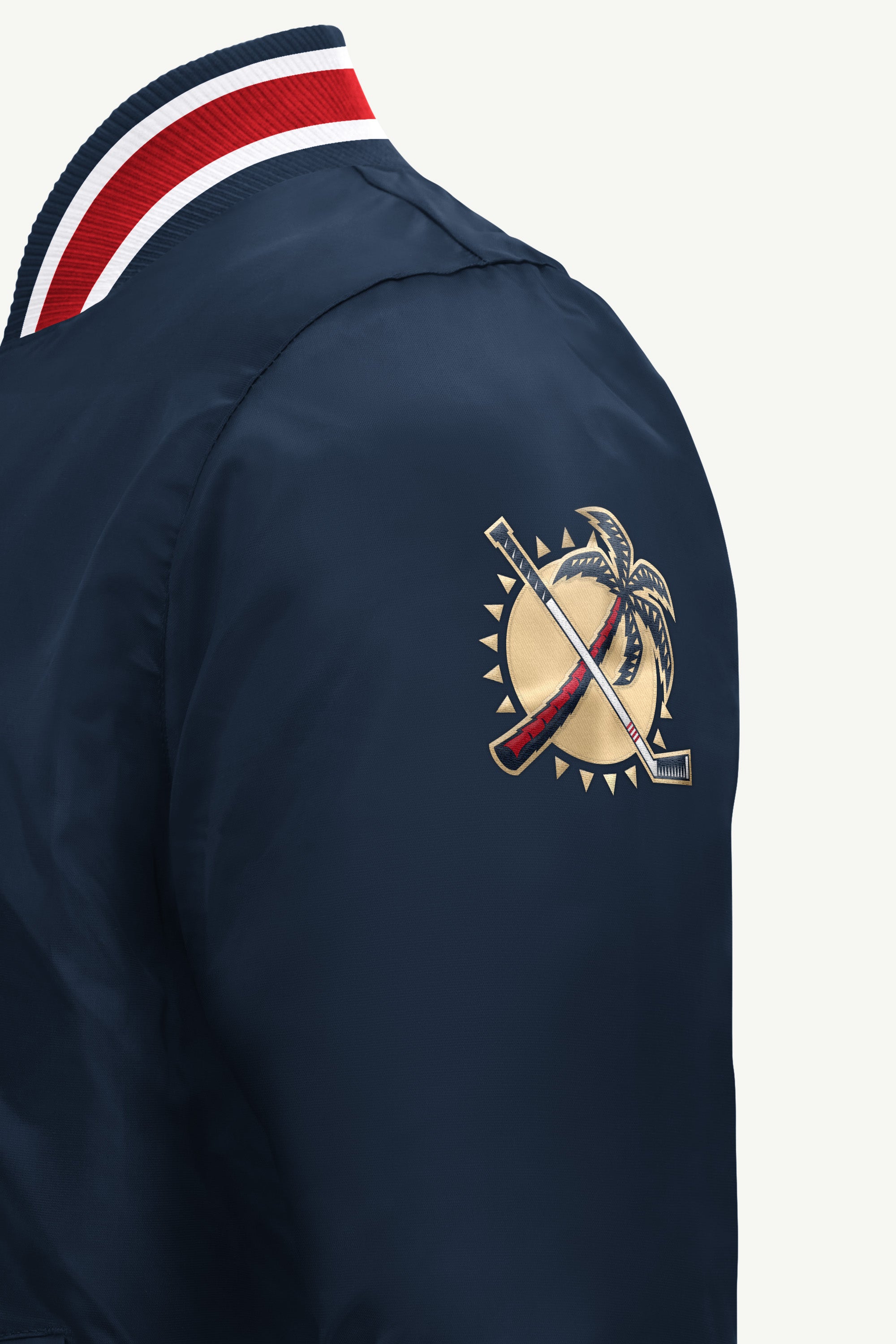 MENS FLORIDA PANTHERS GAME DAY SATIN VARSITY JACKET View 4