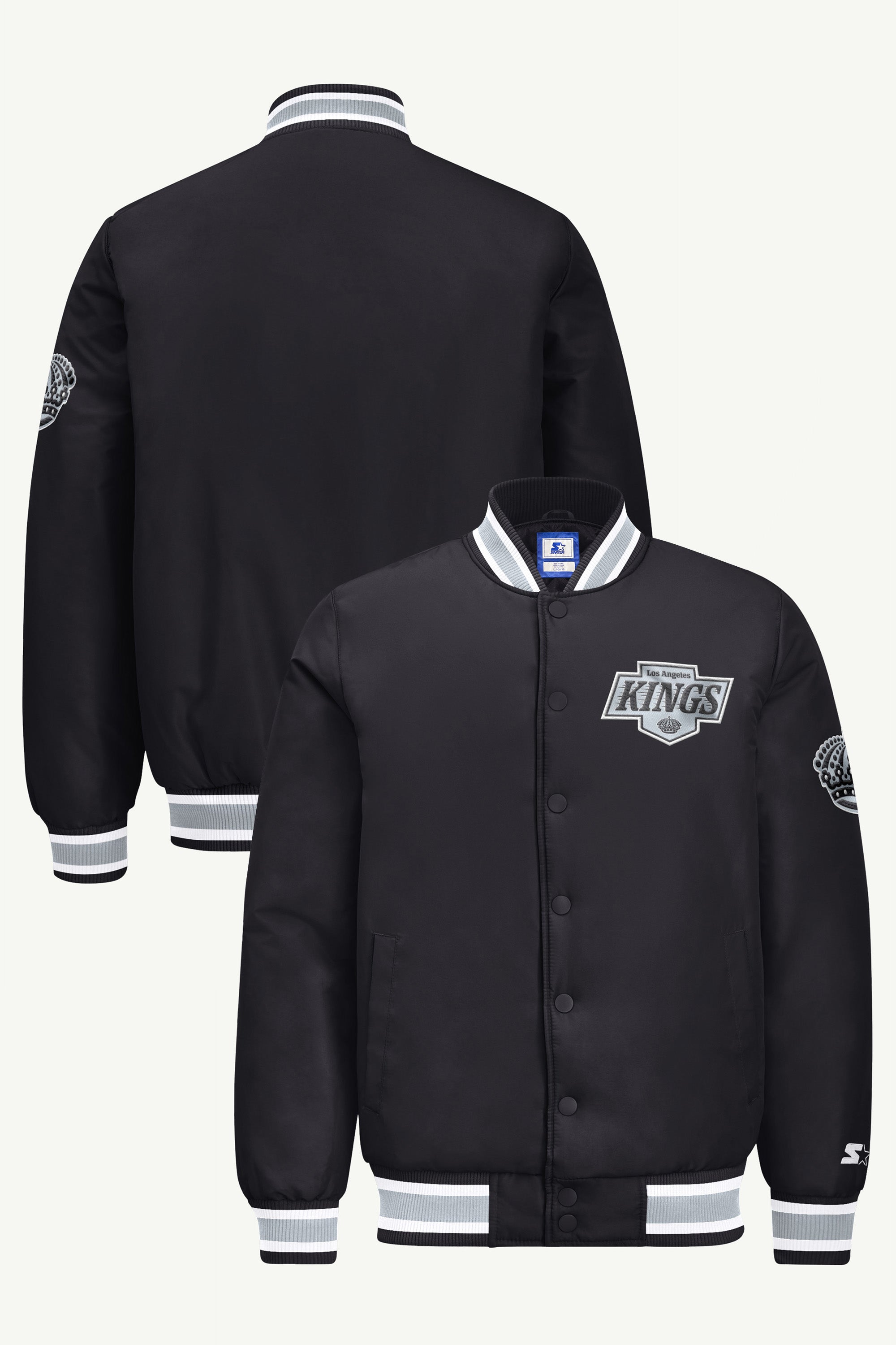 MENS LOS ANGELES KINGS GAME DAY SATIN VARSITY JACKET View 1