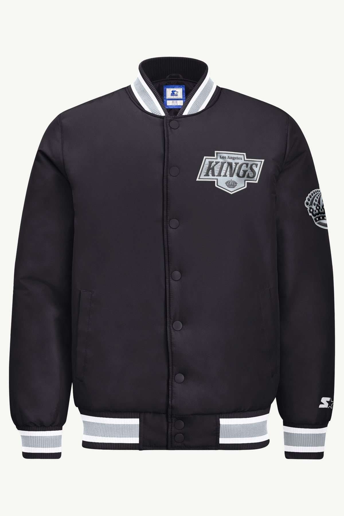 MENS LOS ANGELES KINGS GAME DAY SATIN VARSITY JACKET View 2