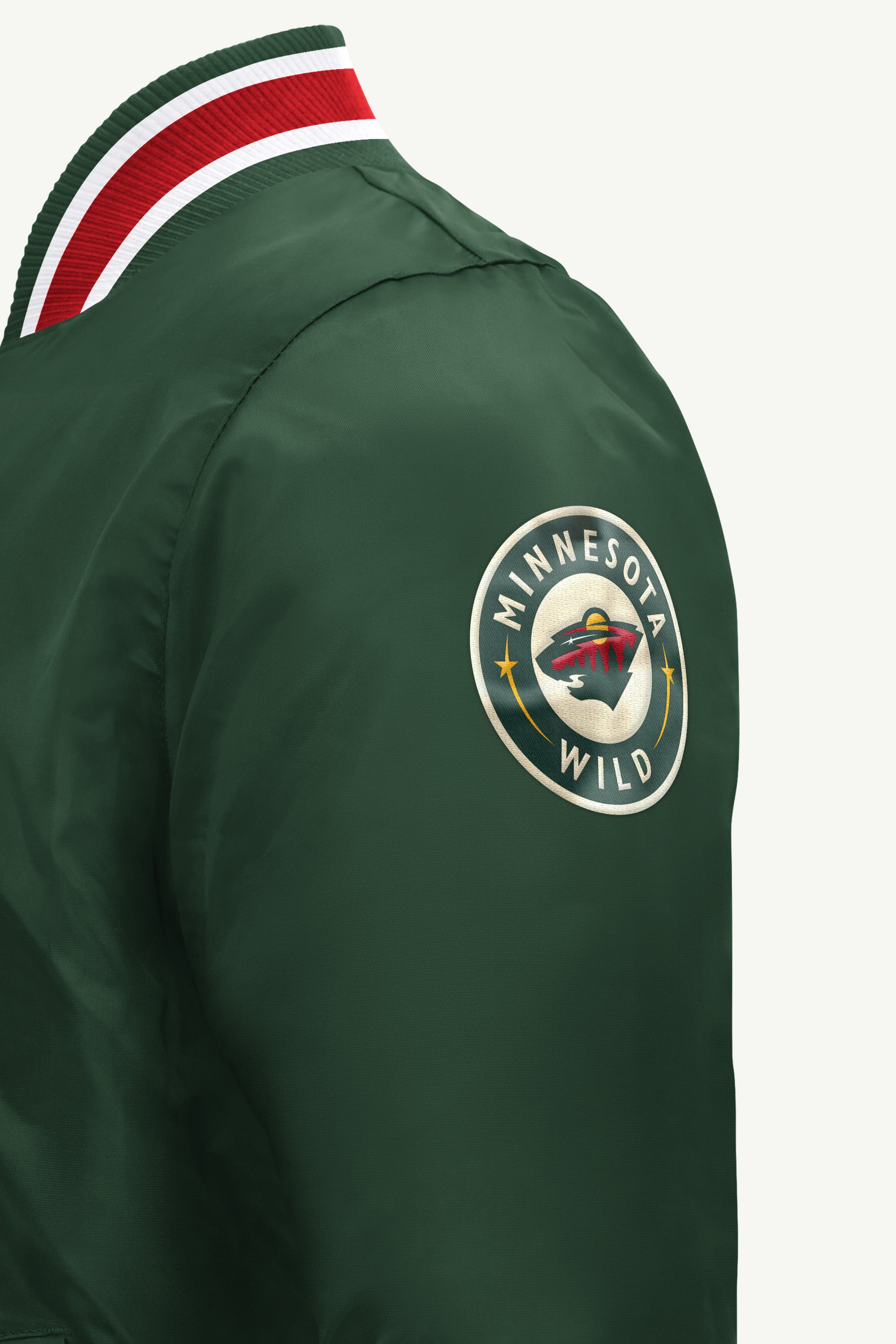 MENS MINNESOTA WILD GAME DAY SATIN VARSITY JACKET View 4