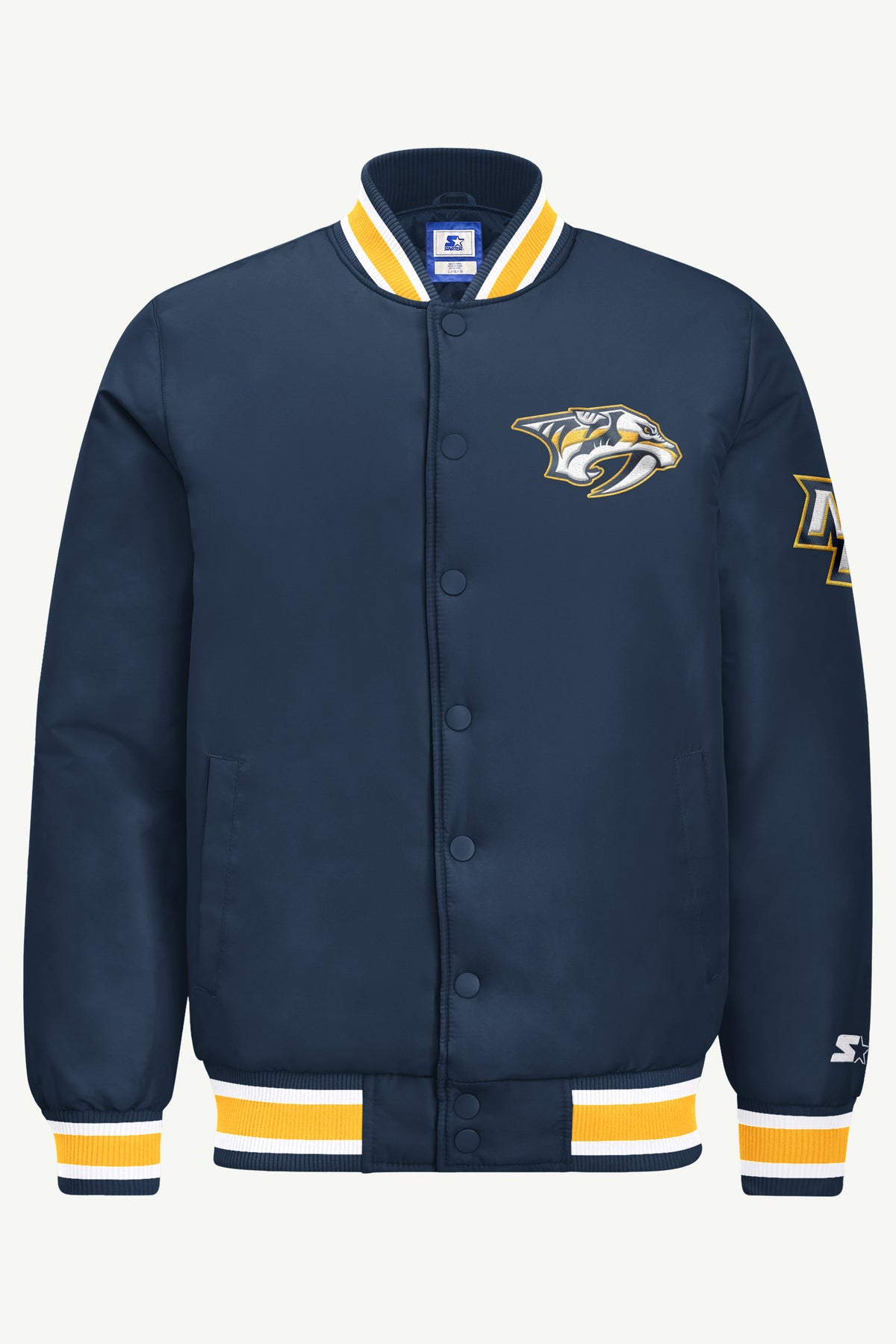 MENS NASHVILLE PREDATORS GAME DAY SATIN VARSITY JACKET View 2