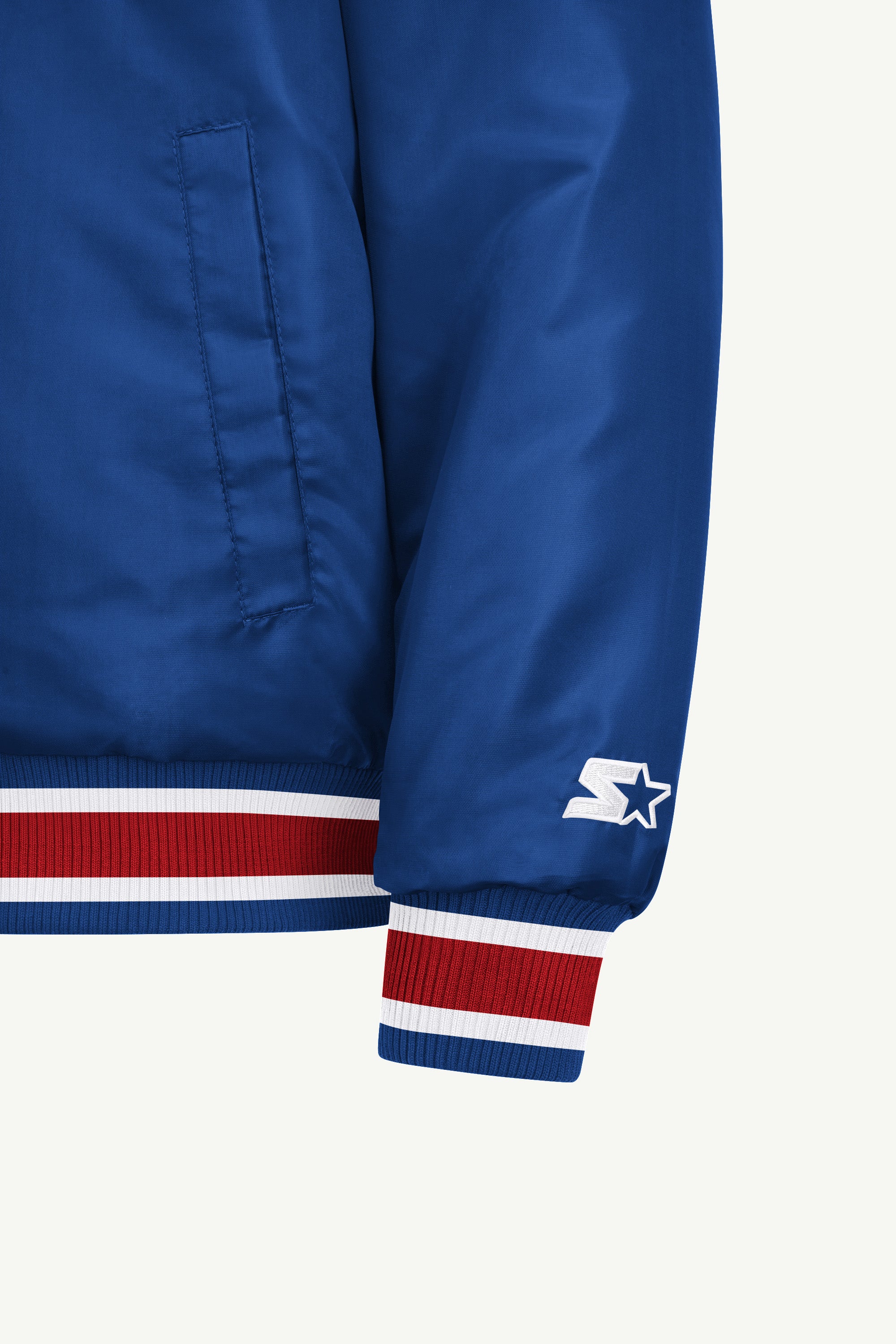 MENS NEW YORK RANGERS GAME DAY SATIN VARSITY JACKET View 5
