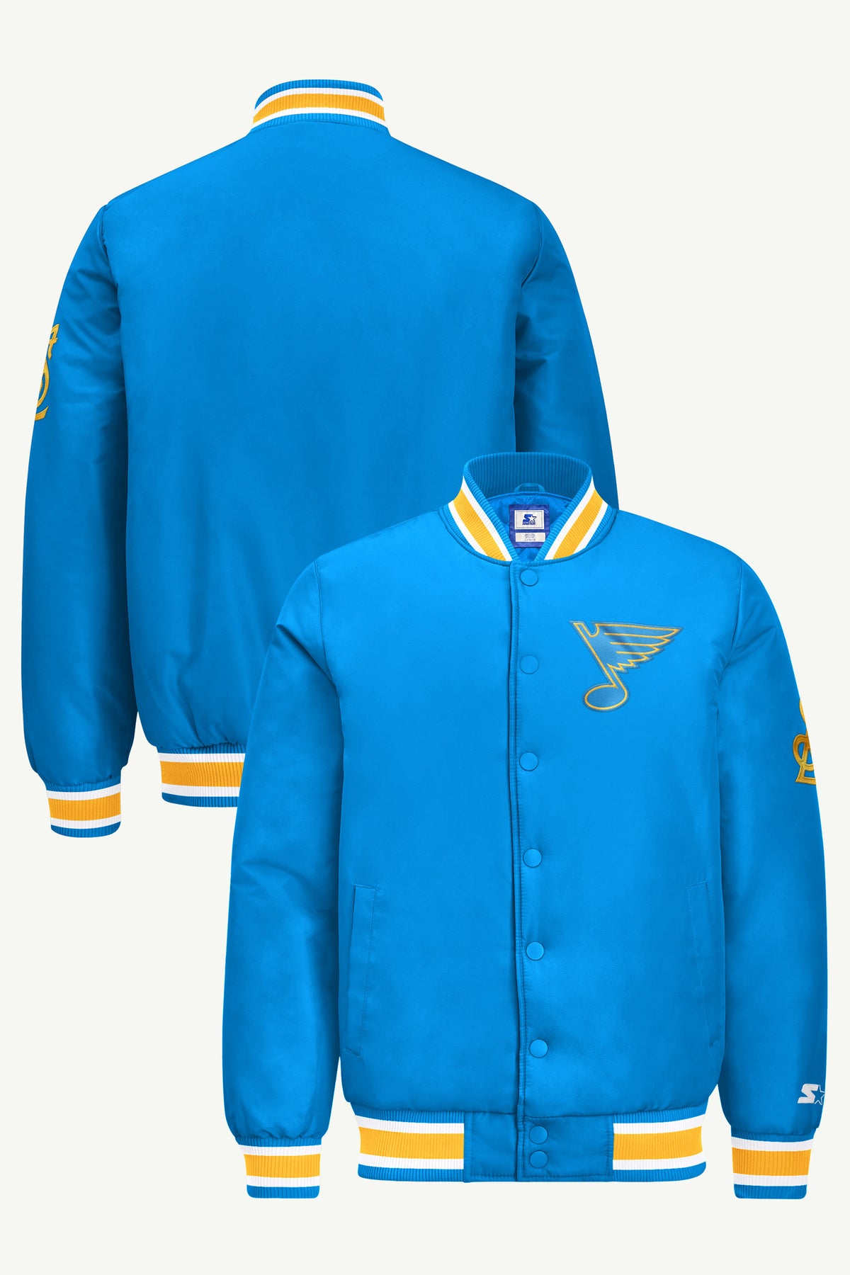 MENS ST. LOUIS BLUES GAME DAY SATIN VARSITY JACKET View 1