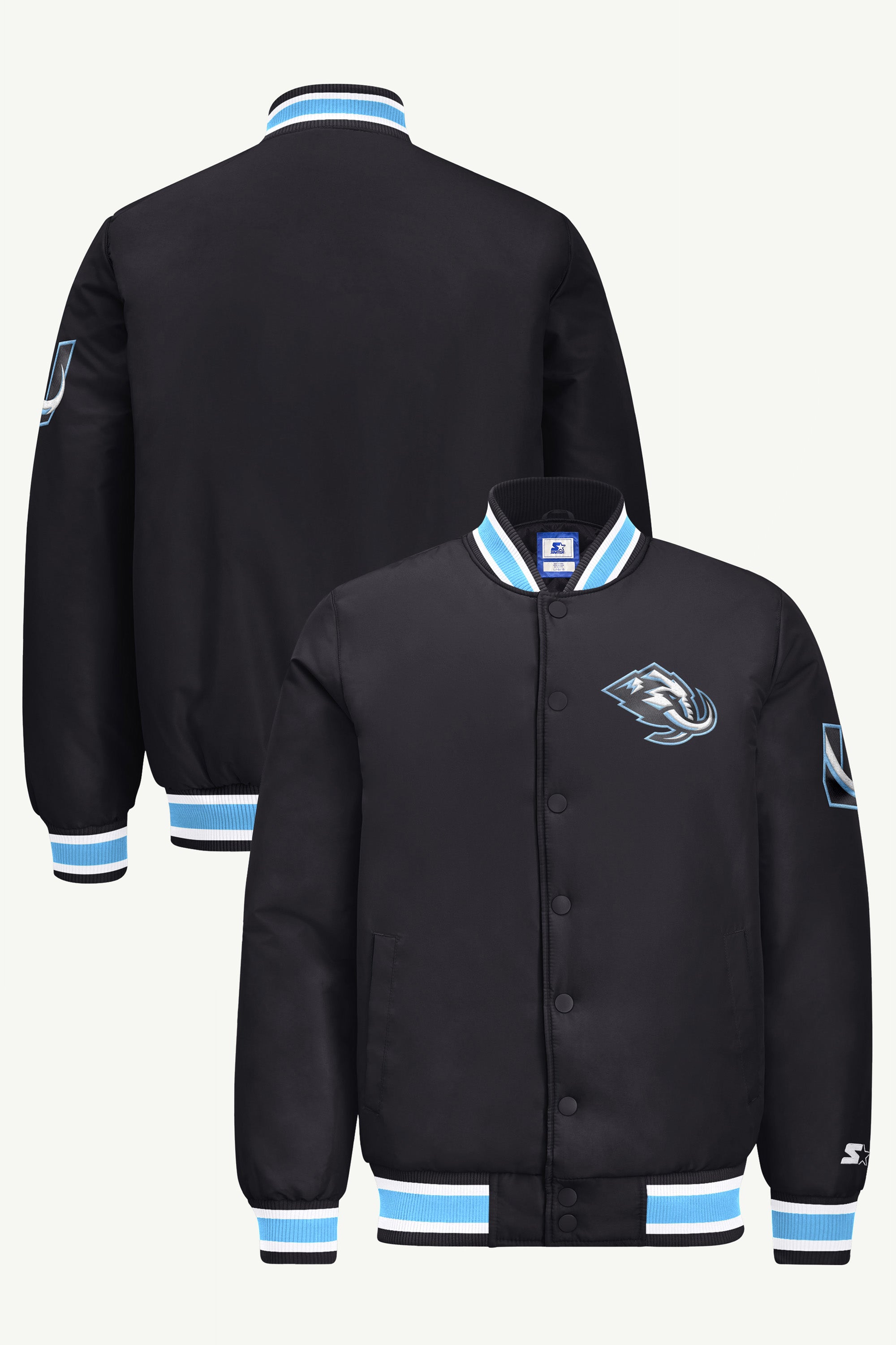 MENS UTAH HOCKEY CLUB GAME DAY SATIN VARSITY JACKET View 1