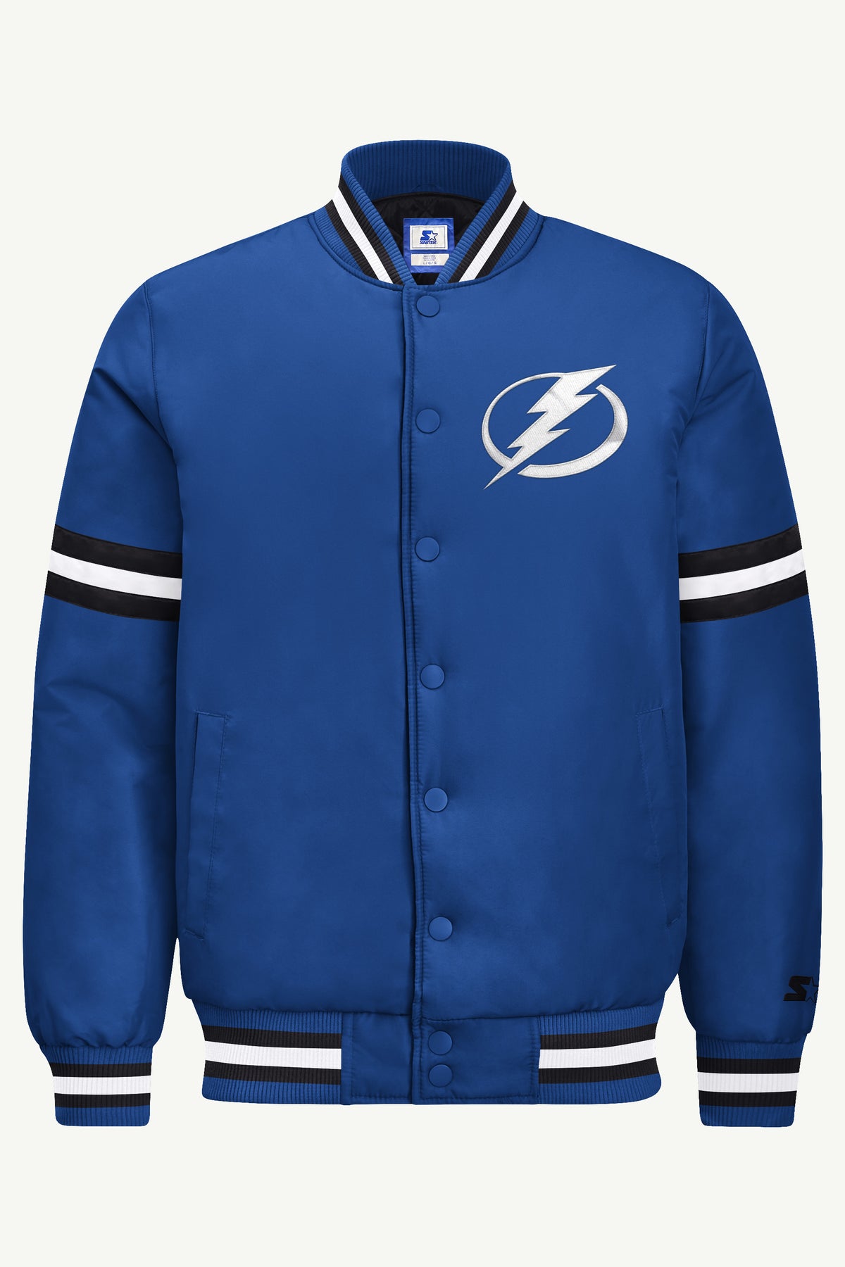 MENS TAMPA BAY LIGHTNING COURTSIDE SATIN VARSITY JACKET View 2