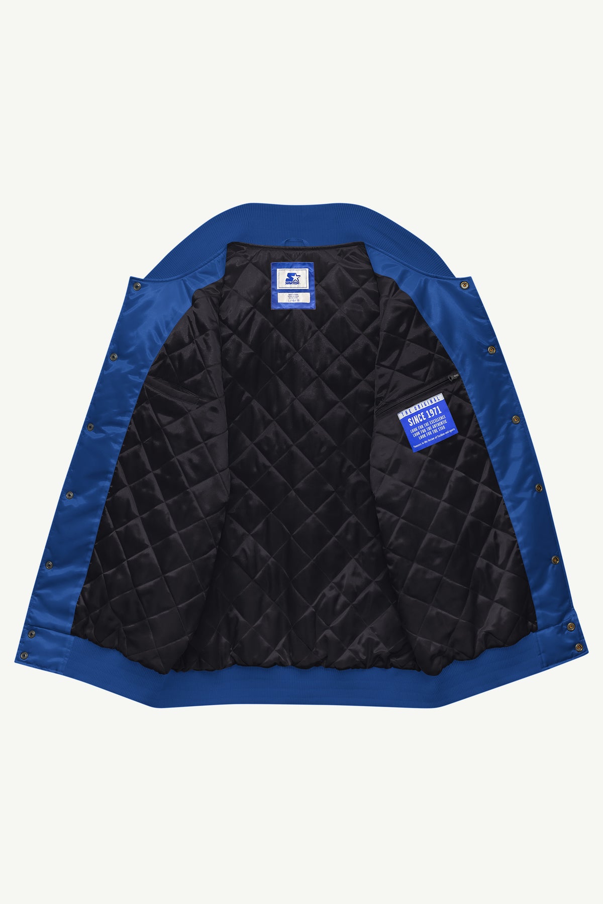 MENS TAMPA BAY LIGHTNING COURTSIDE SATIN VARSITY JACKET View 5