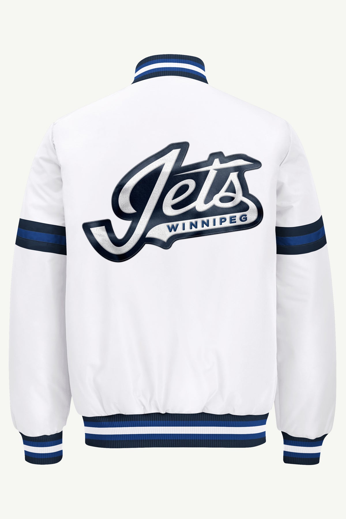 MENS WINNIPEG JETS COURTSIDE SATIN VARSITY JACKET View 3