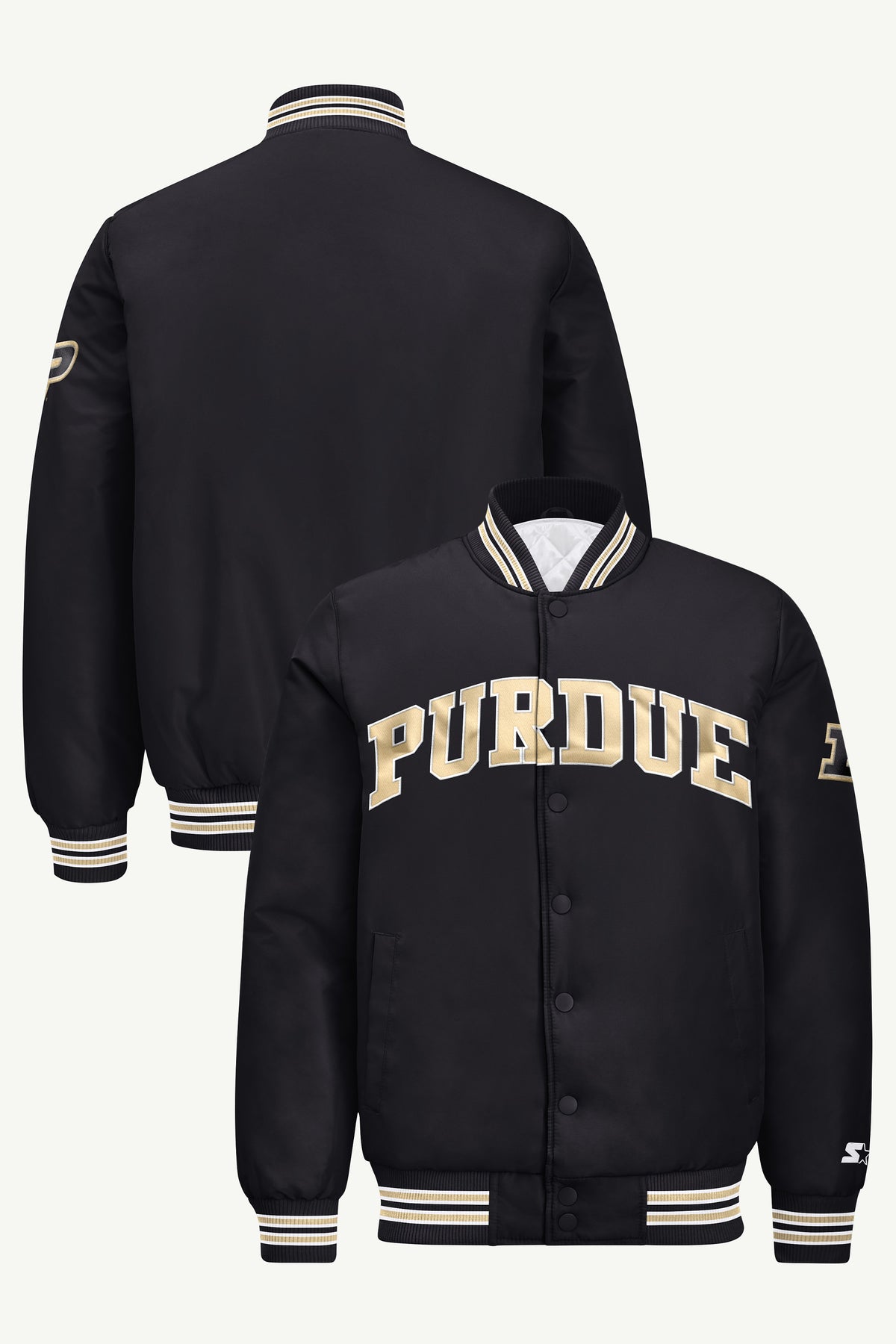 MENS PURDUE BOILERMAKERS SATIN VARSITY JACKET View 1 | New Arrivals