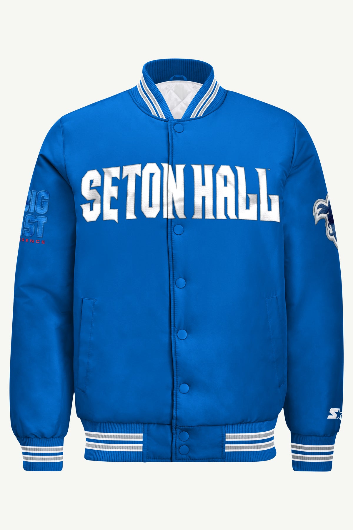 MENS SETON HALL PIRATES SATIN VARSITY JACKET View 2 | New Arrivals