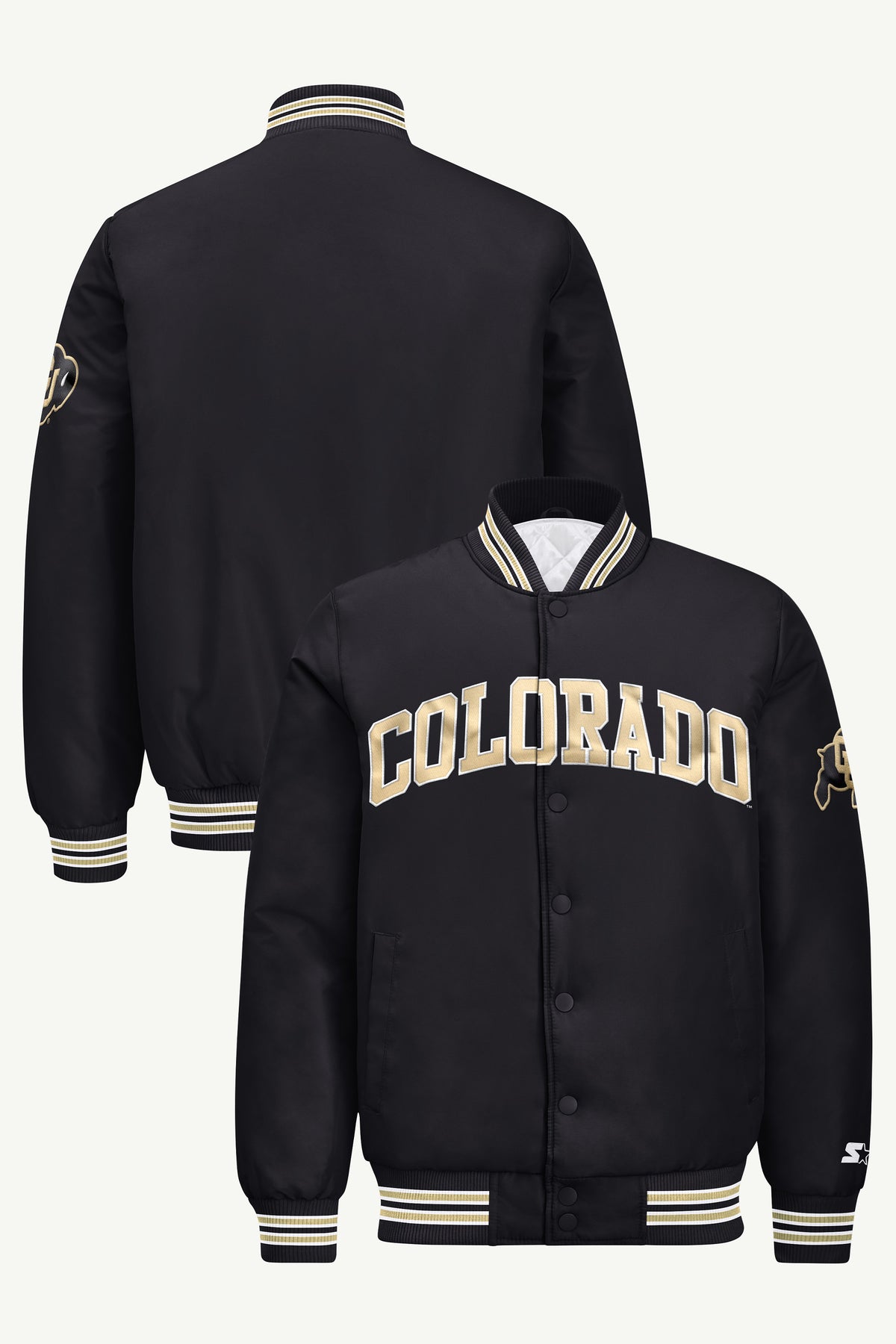 MENS COLORADO BUFFALOES SATIN VARSITY JACKET View 1 | New Arrivals