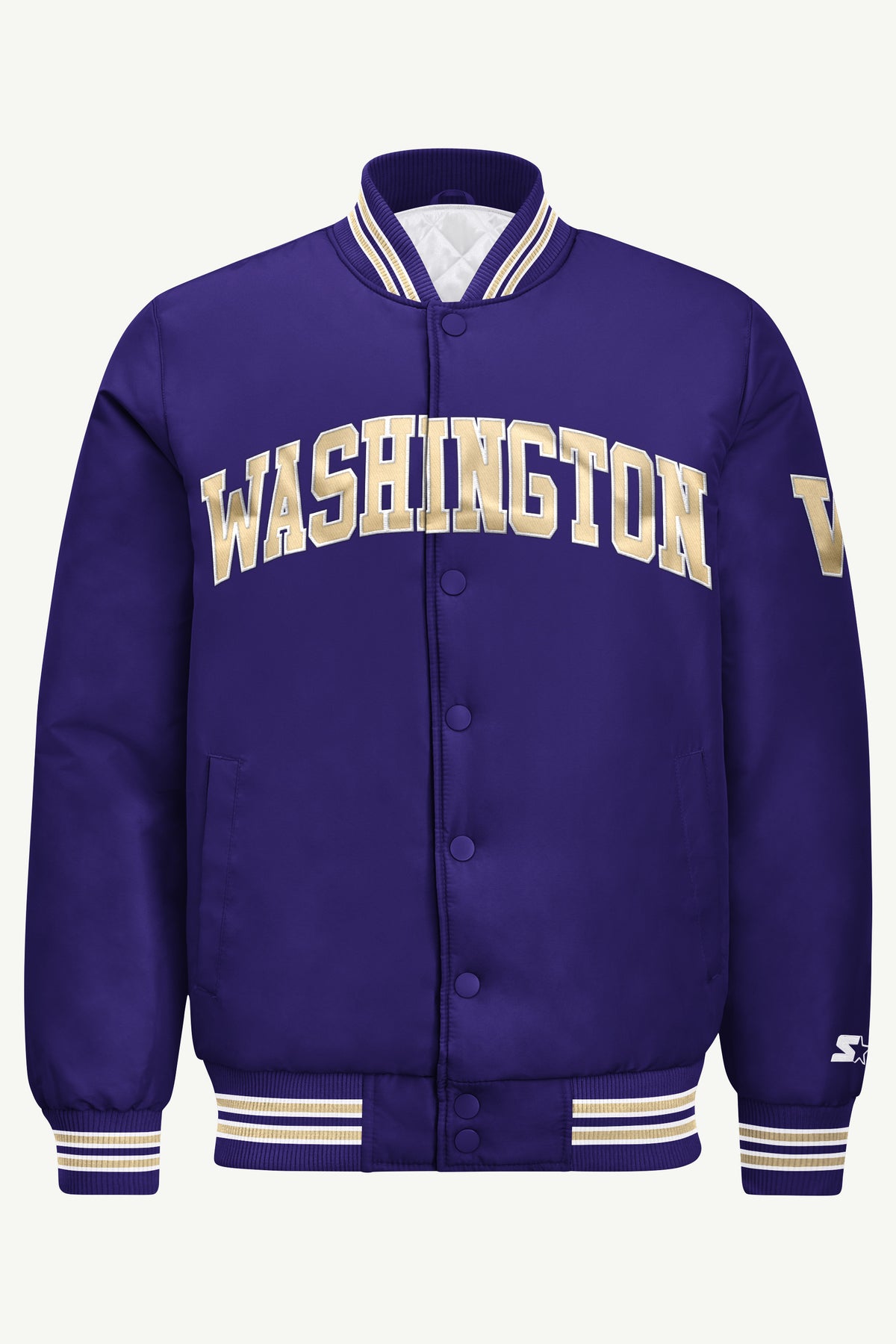 MENS WASHINGTON HUSKIES SATIN VARSITY JACKET View 2 | New Arrivals
