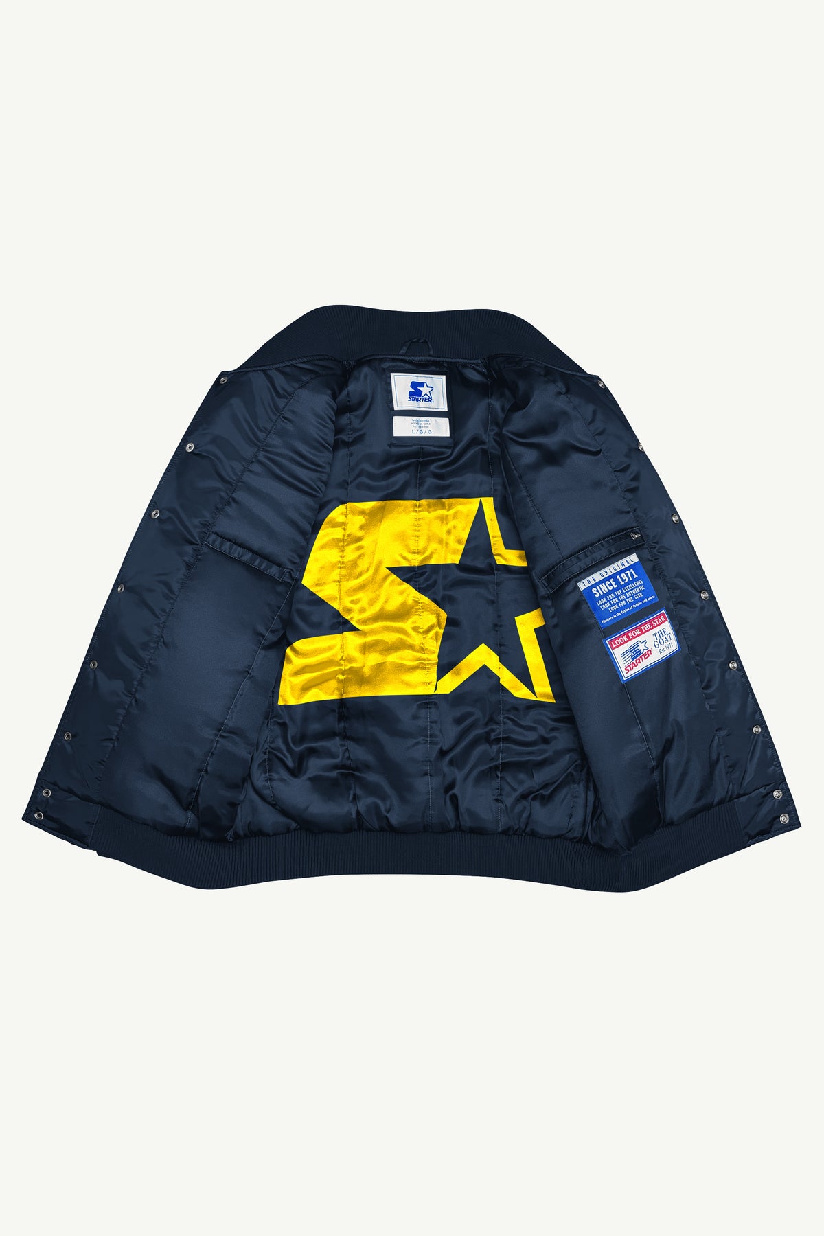 MENS MICHIGAN WOLVERINES BIG FAN SATIN VARSITY JACKET View 7