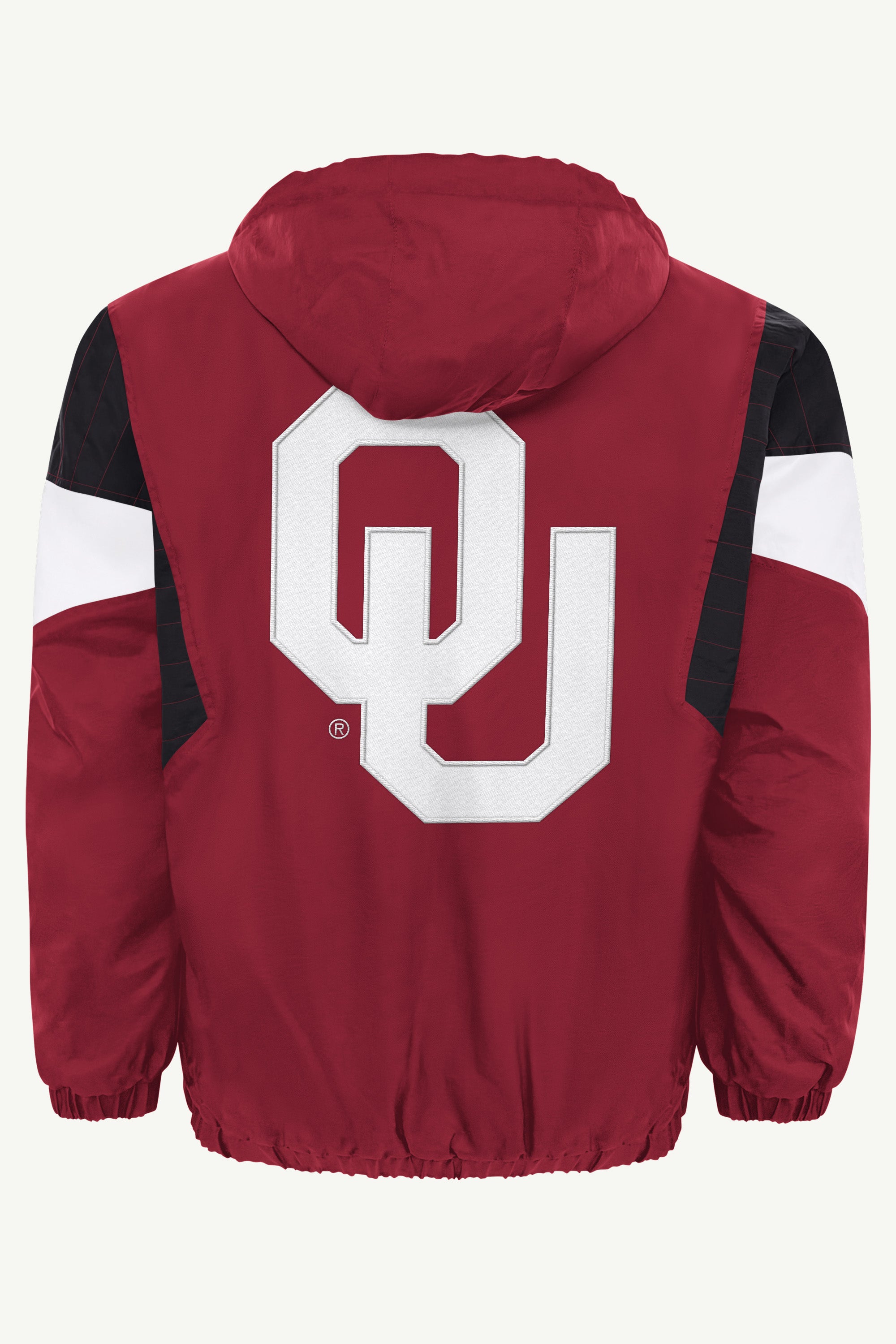 MENS OKLAHOMA SOONERS THROWBACK HALF ZIP HOODED JACKET View 3