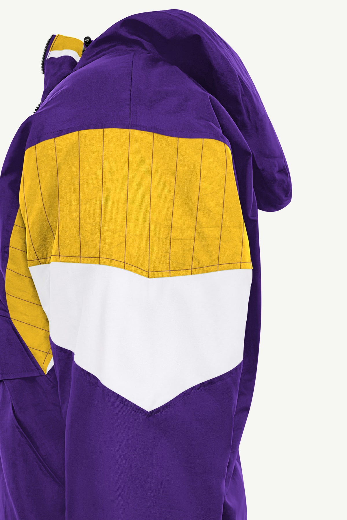 MENS LOUISIANA STATE TIGERS THROWBACK HALF ZIP HOODED JACKET View 5