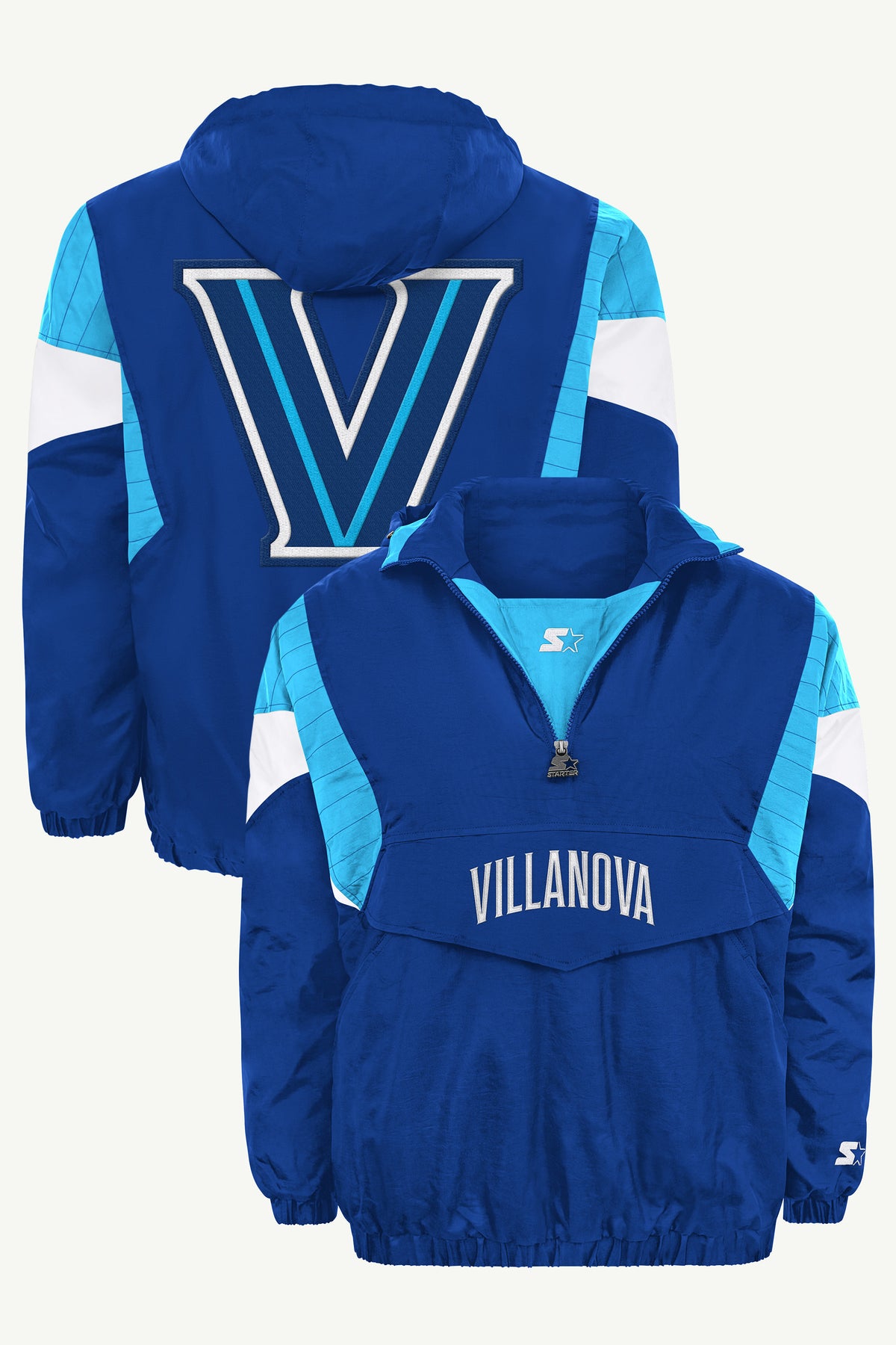 MENS VILLANOVA WILDCATS THROWBACK HALF ZIP HOODED JACKET View 1