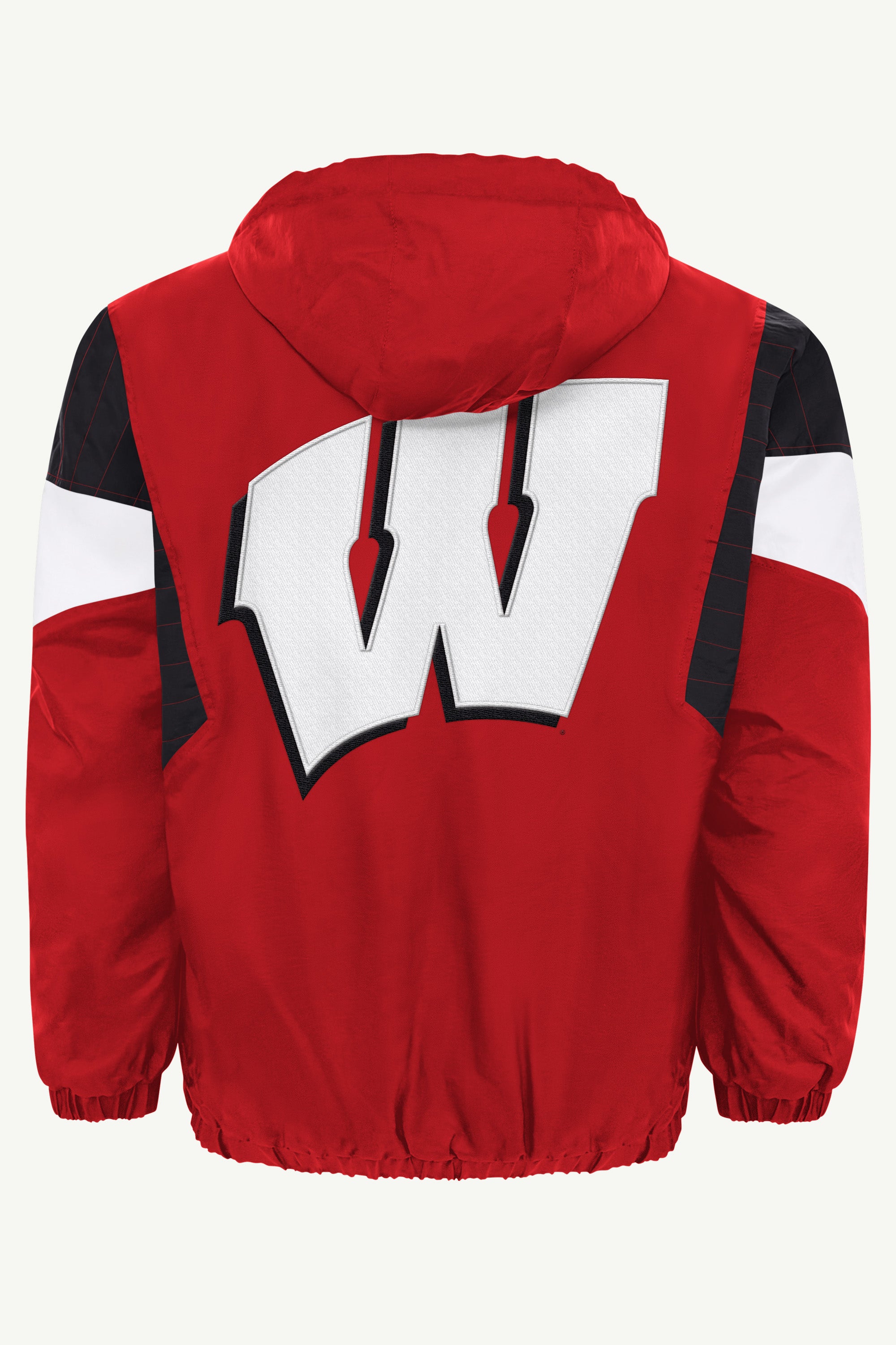 MENS WISCONSINS BADGERS THROWBACK HALF ZIP HOODED JACKET View 3