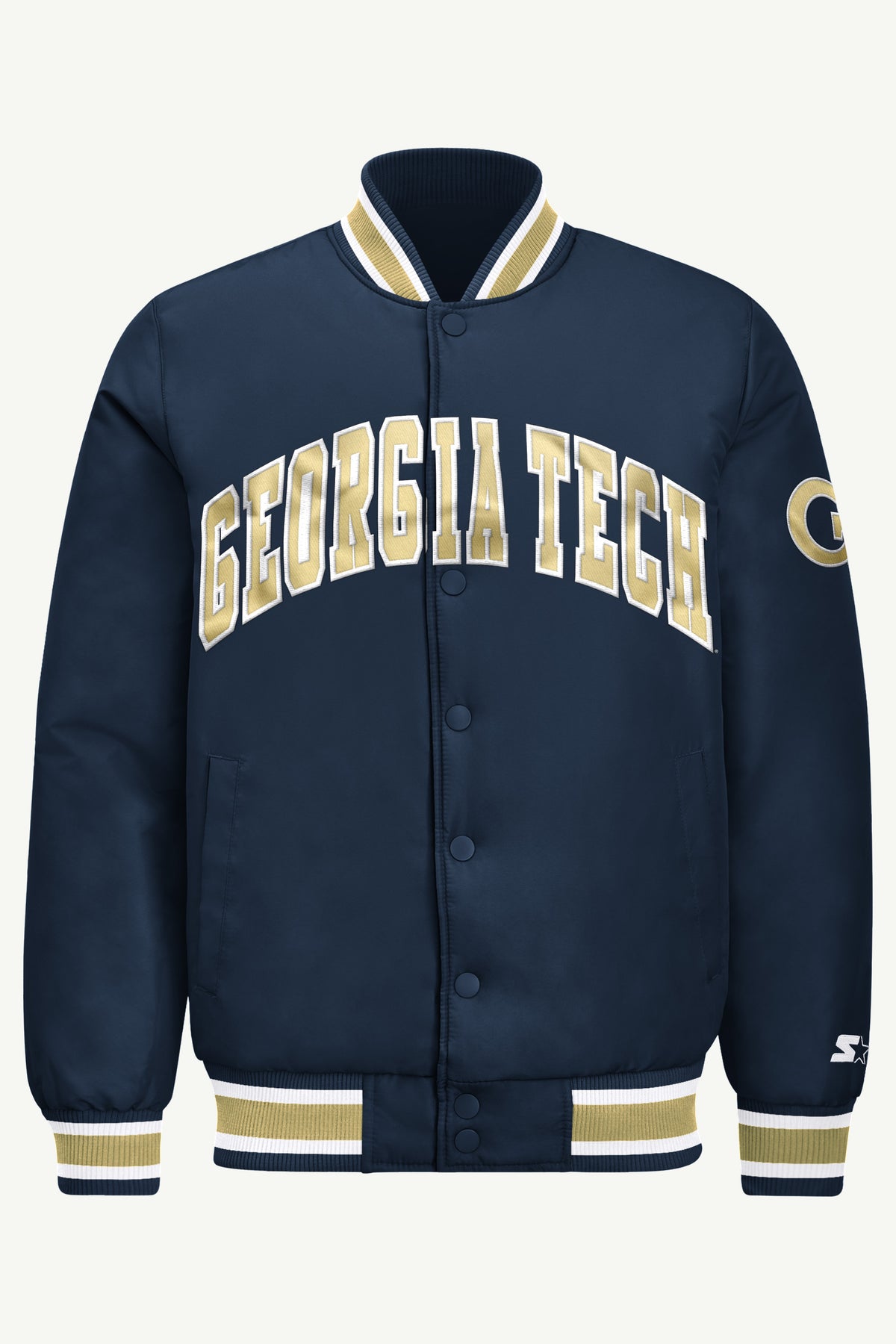 MENS GEORGIA TECH YELLOW JACKETS ACROSS SATIN VARSITY JACKET View 2