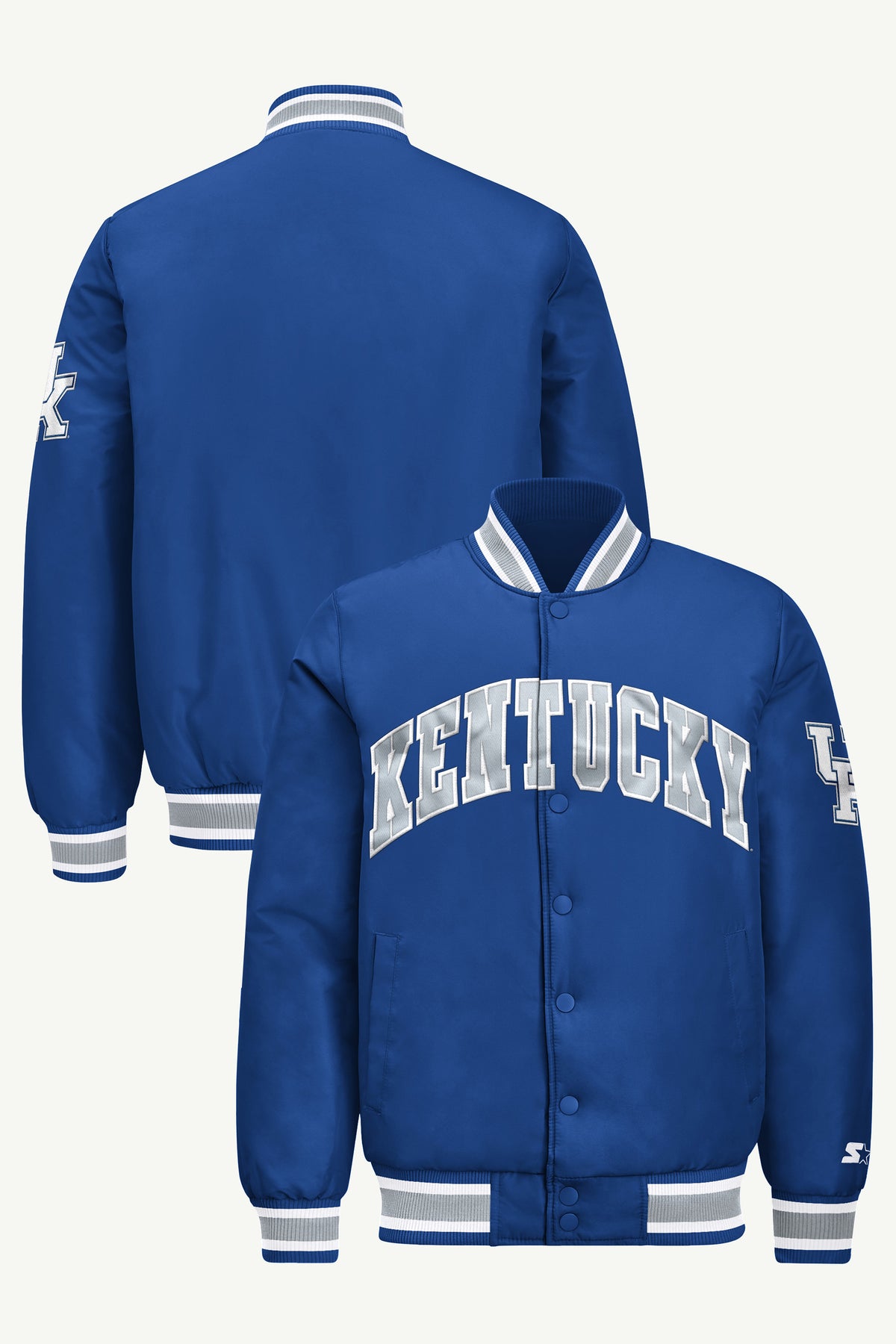 MENS KENTUCKY WILDCATS ACROSS SATIN VARSITY JACKET View 1 | Men's Starter Jackets