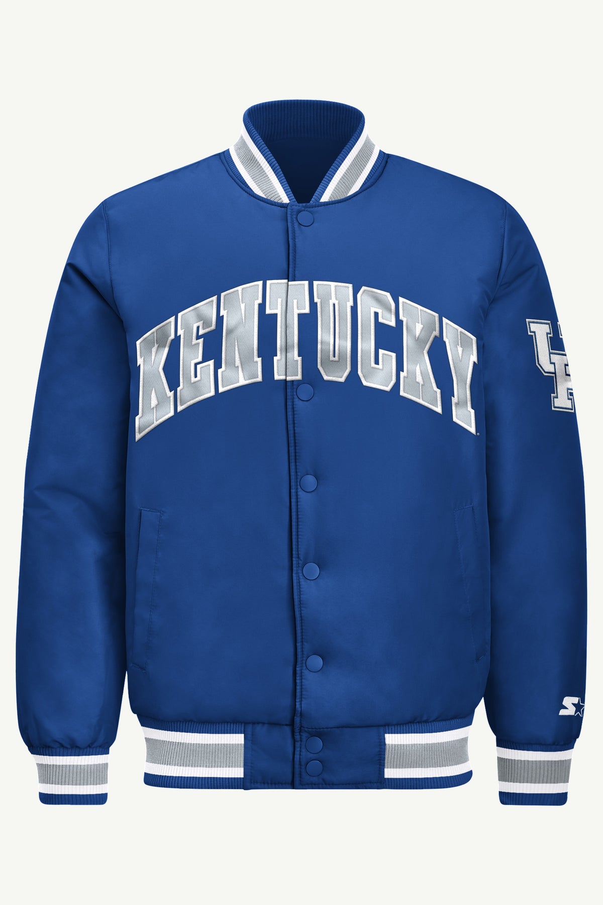 MENS KENTUCKY WILDCATS ACROSS SATIN VARSITY JACKET View 2 | Men's Starter Jackets