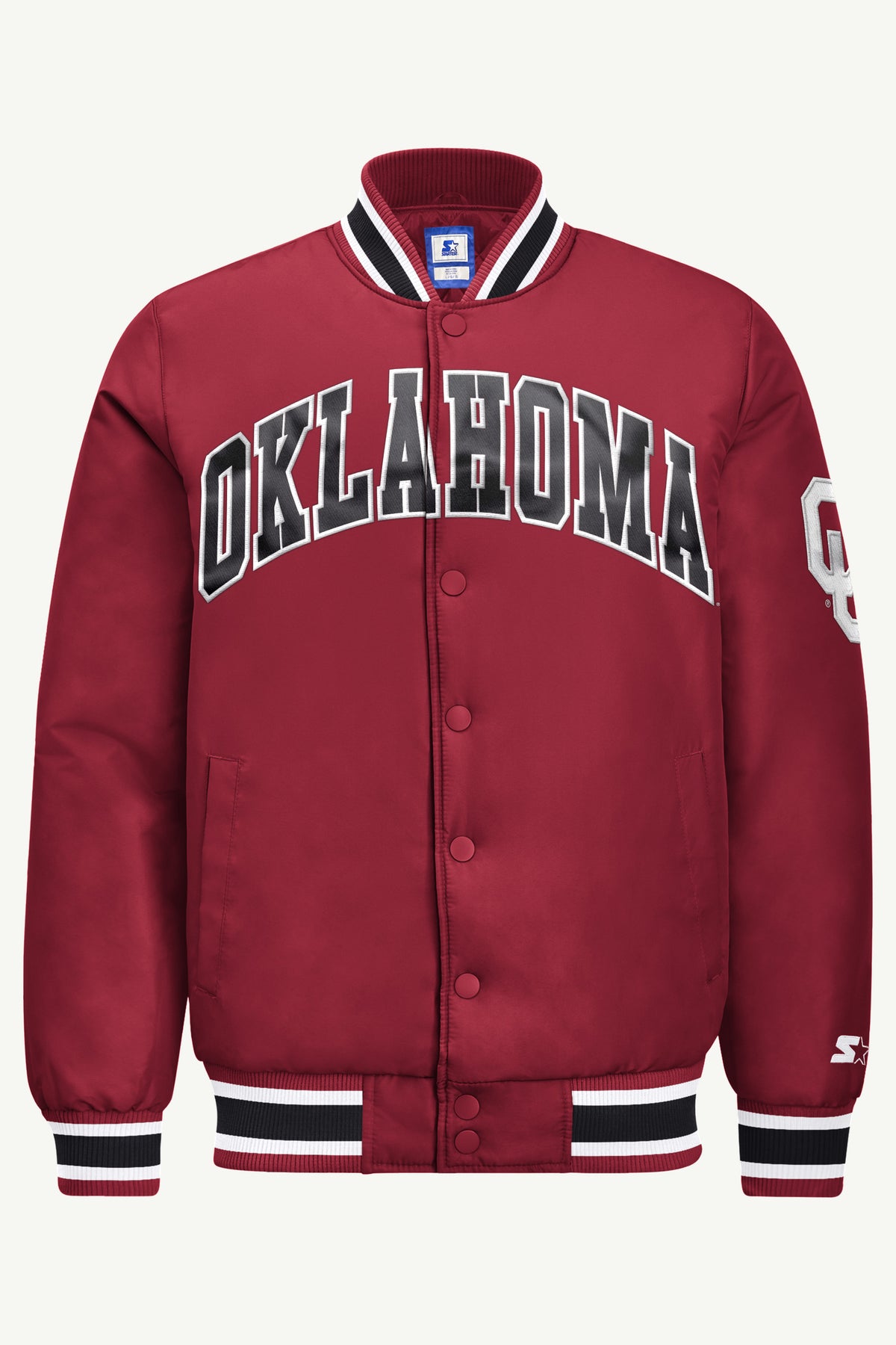 MENS OKLAHOMA SOONERS ACROSS SATIN VARSITY JACKET View 2