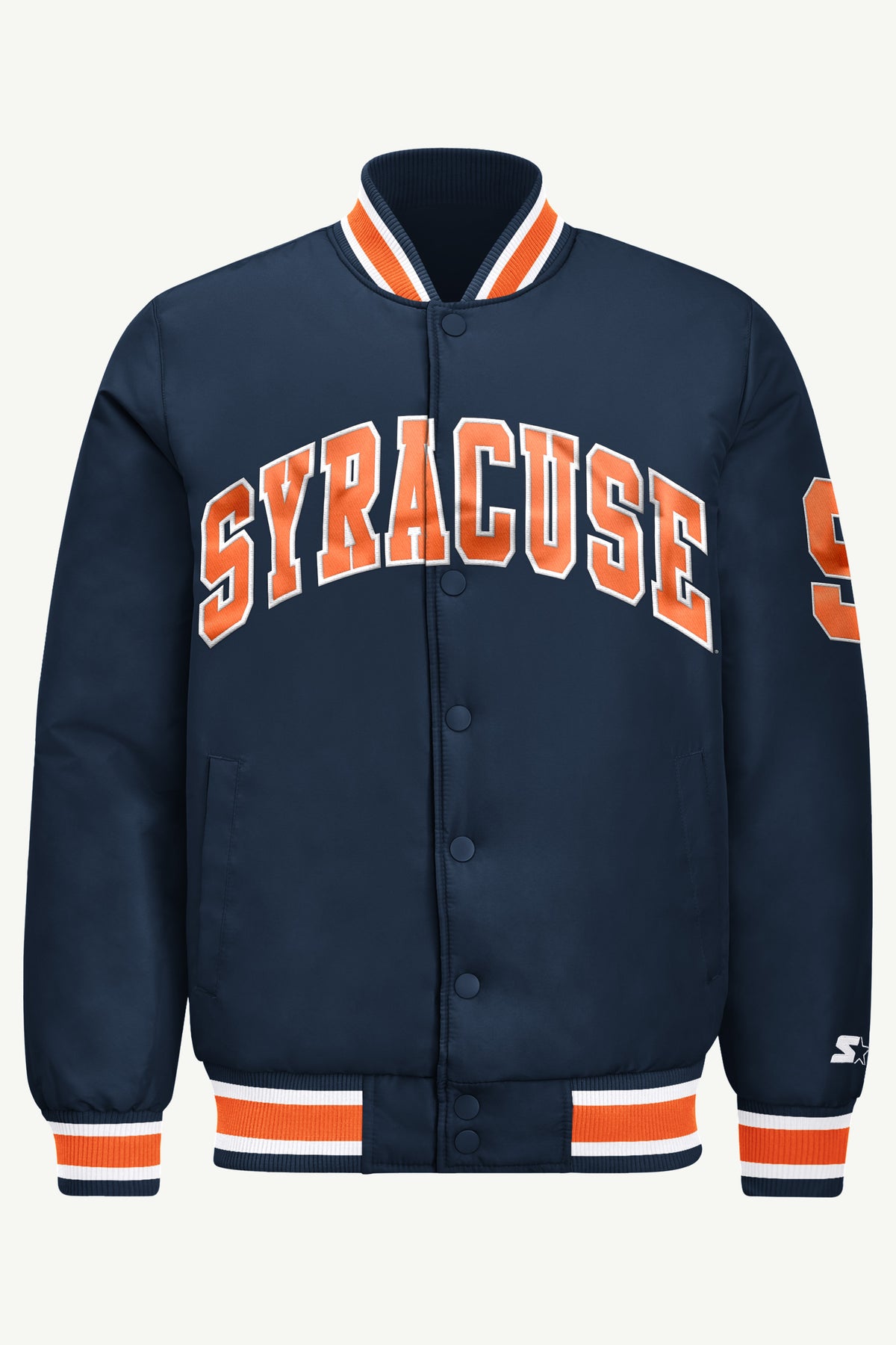 MENS SYRACUSE ORANGE ACROSS SATIN VARSITY JACKET View 2