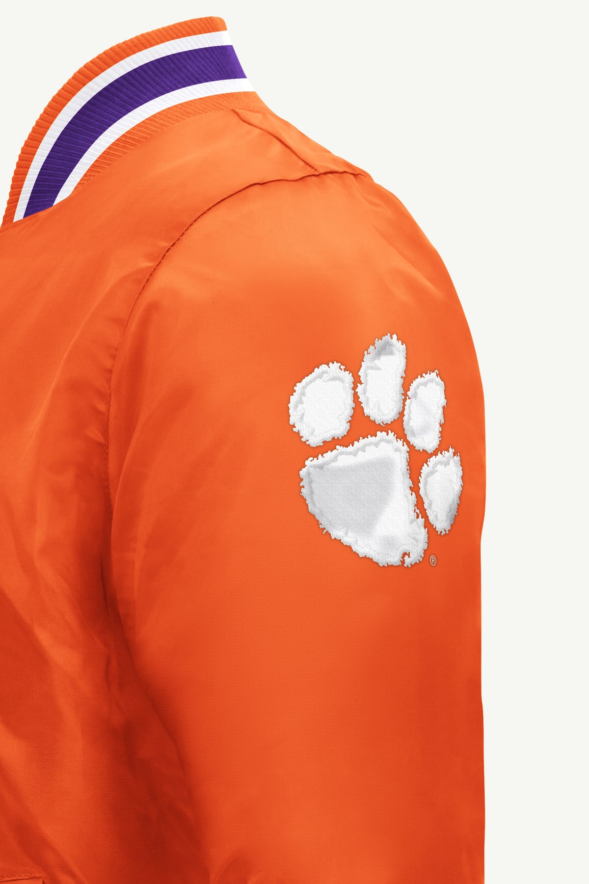 MENS CLEMSON TIGERS ACROSS SATIN VARSITY JACKET View 4