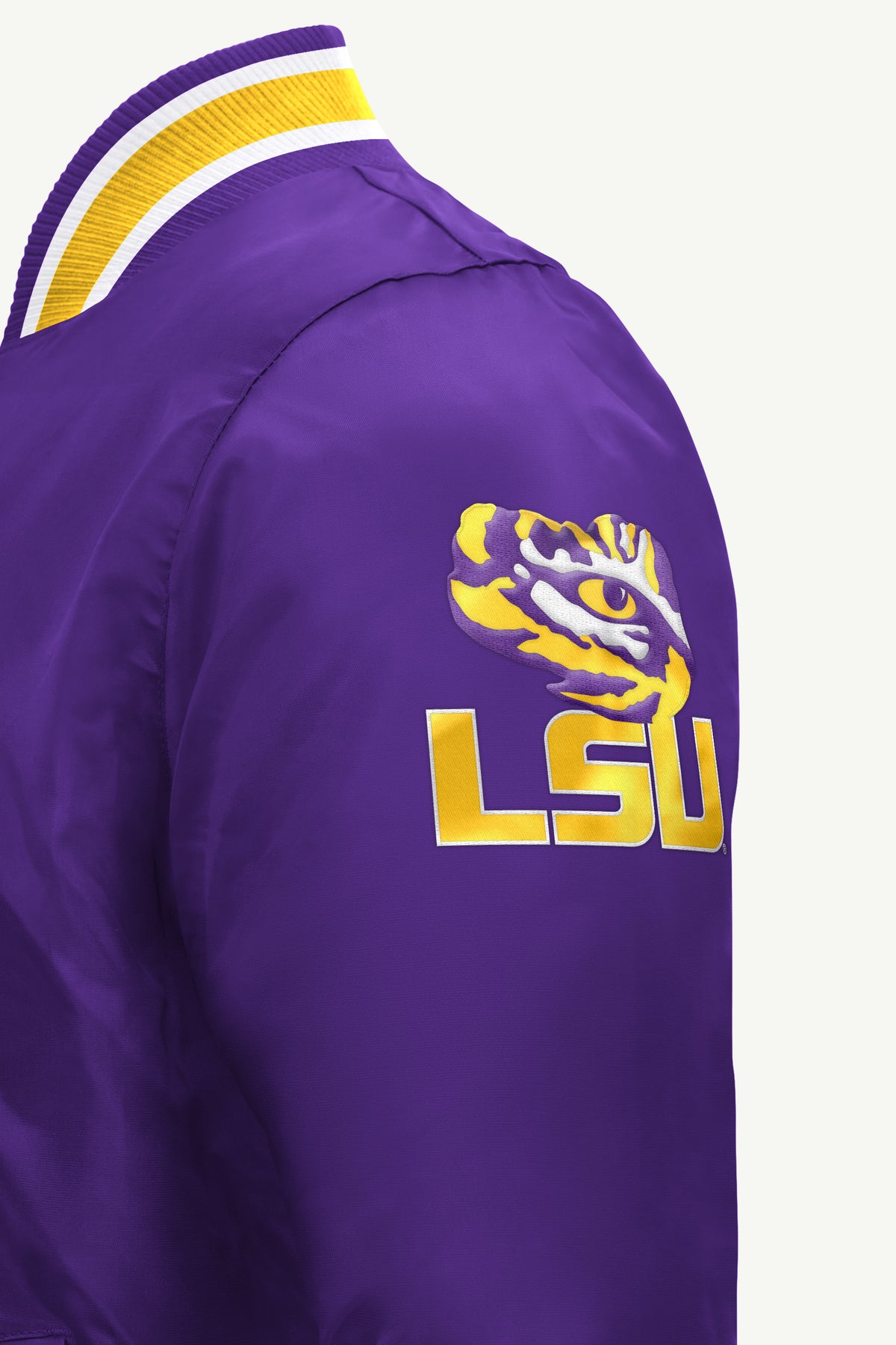 MENS LOUISIANA STATE FIGHTING ACROSS SATIN VARSITY JACKET View 4