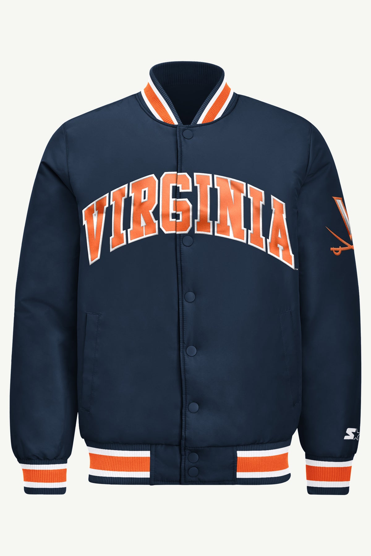 MENS VIRGINIA CAVALIERS ACROSS SATIN VARSITY JACKET View 2
