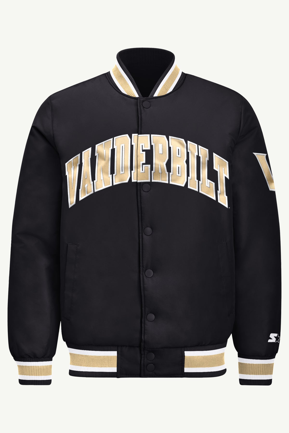 MENS VANDERBILT COMMODORES ACROSS SATIN VARSITY JACKET View 2 | Men's Starter Jackets