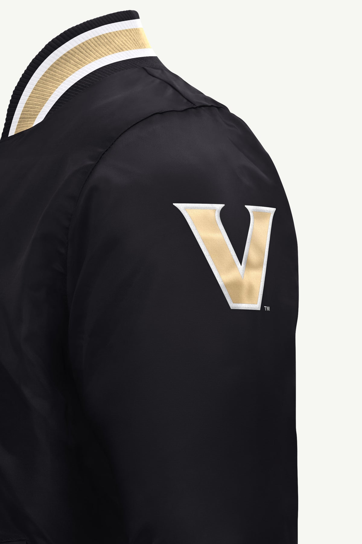 MENS VANDERBILT COMMODORES ACROSS SATIN VARSITY JACKET View 4