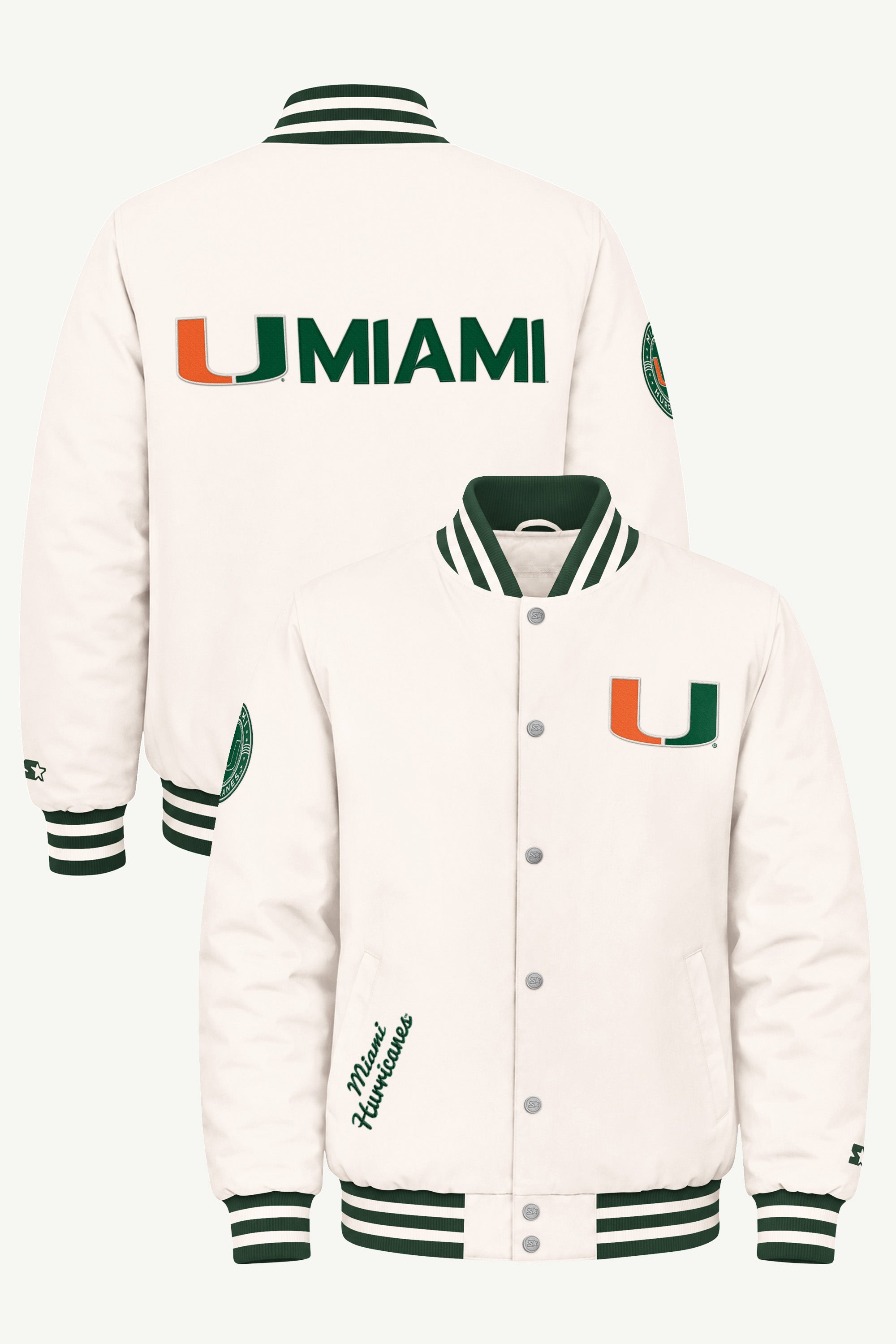 MENS MIAMI HURRICANES VARSITY JACKET View 1