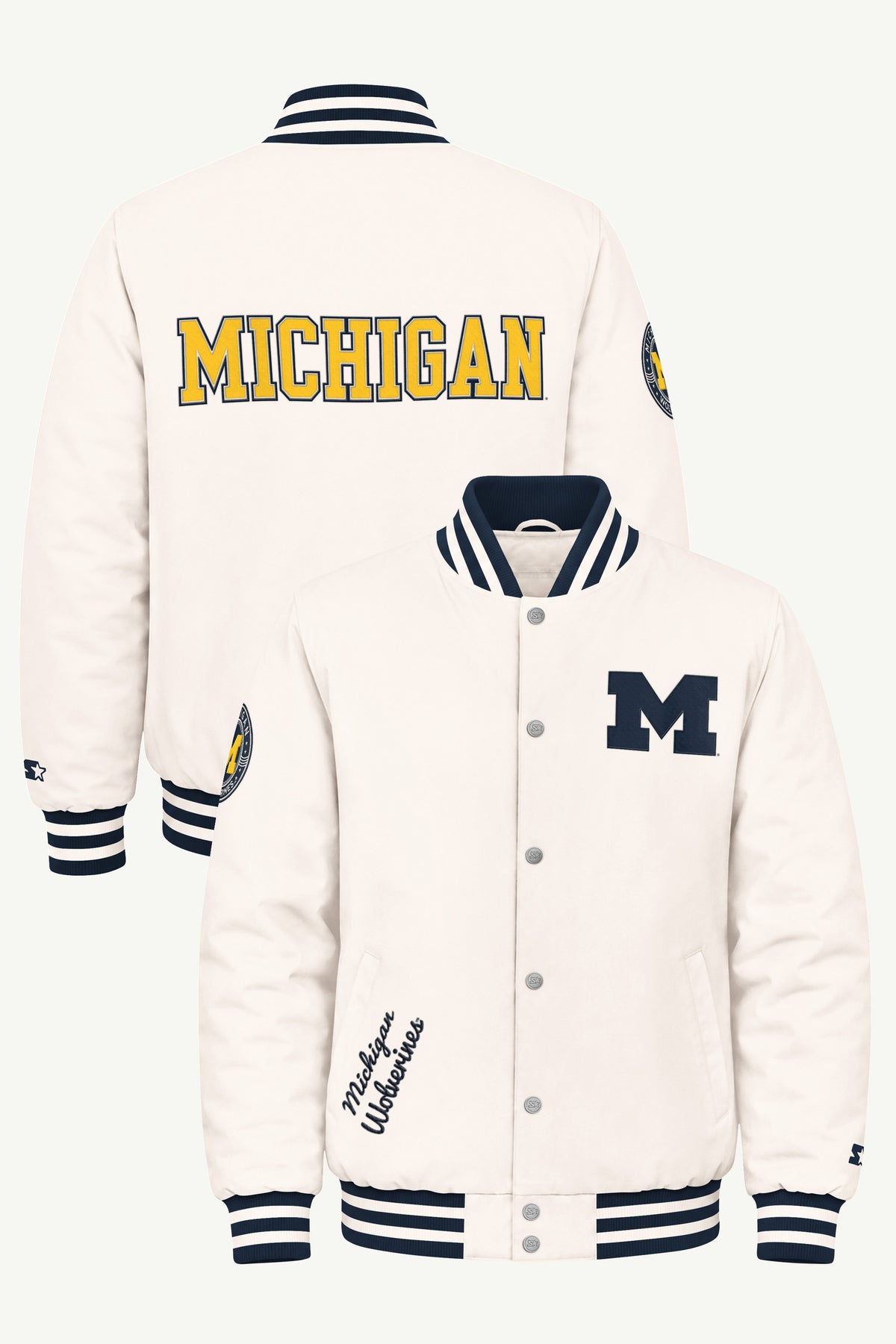 MENS MICHIGAN WOLVERINES VARSITY JACKET View 1