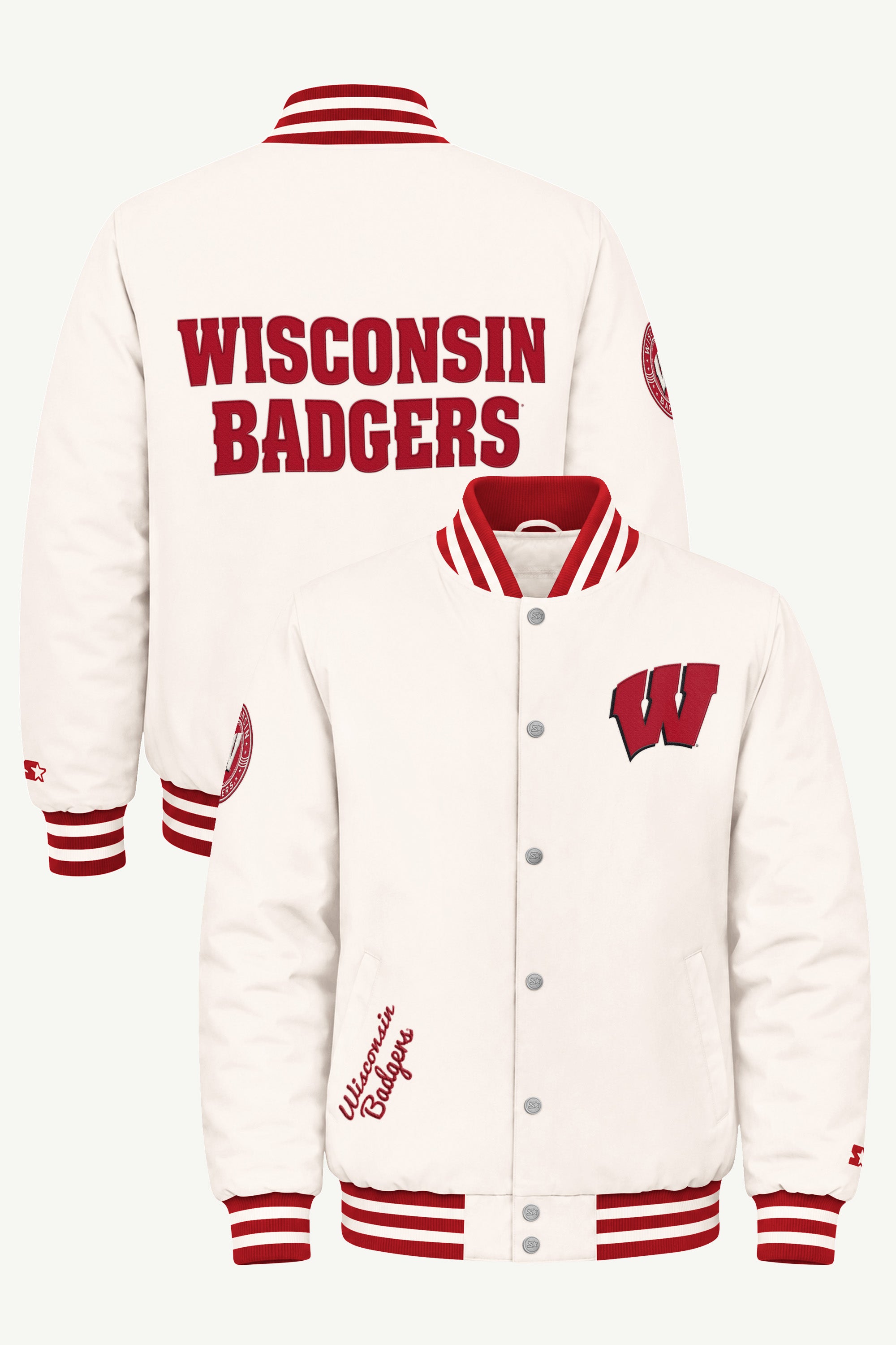 MENS WISCONSINS BADGERS VARSITY JACKET View 1