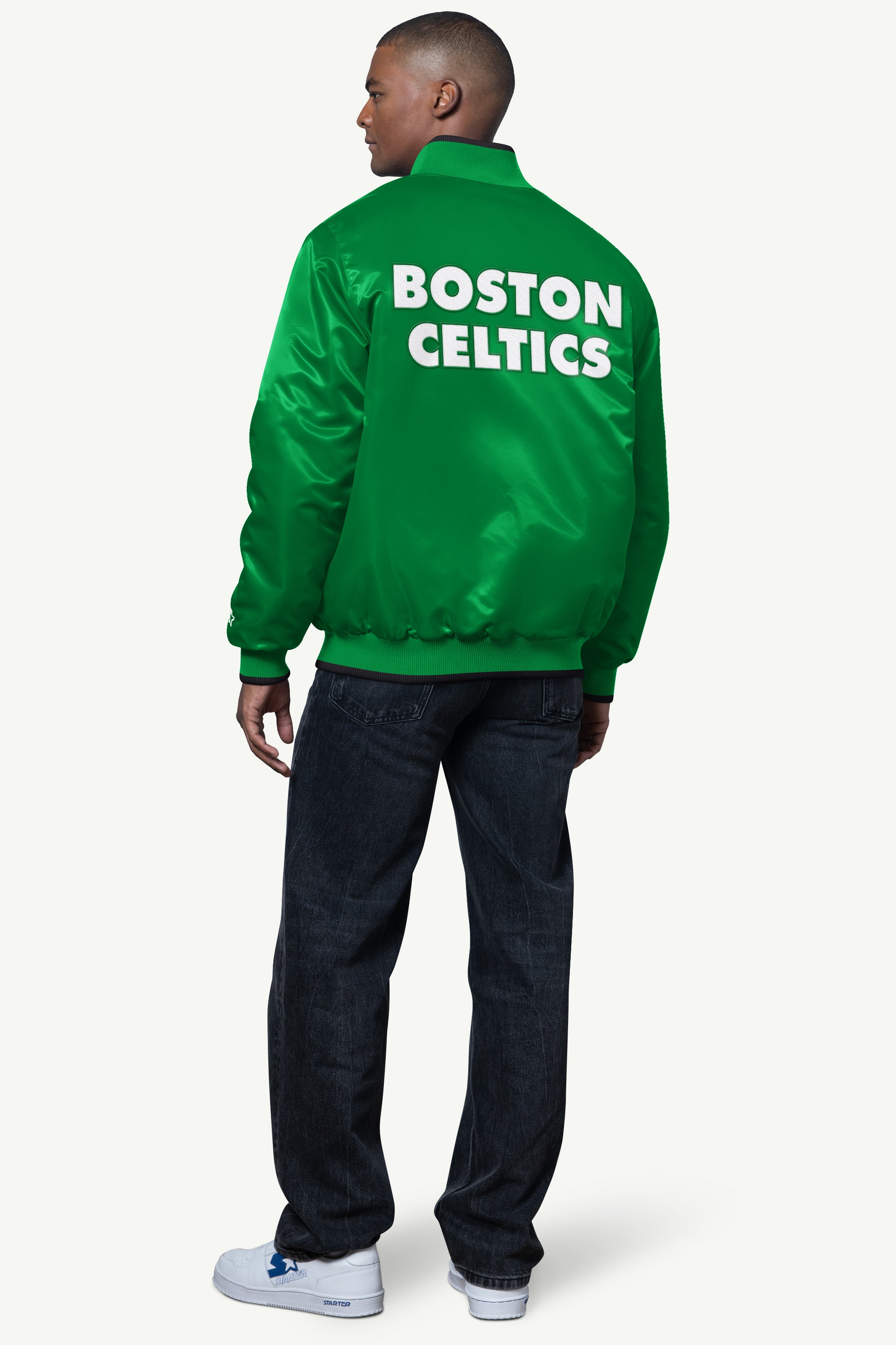 MENS BOSTON CELTICS AMBASSADOR SATIN VARSITY JACKET View 2 | Starter Jackets