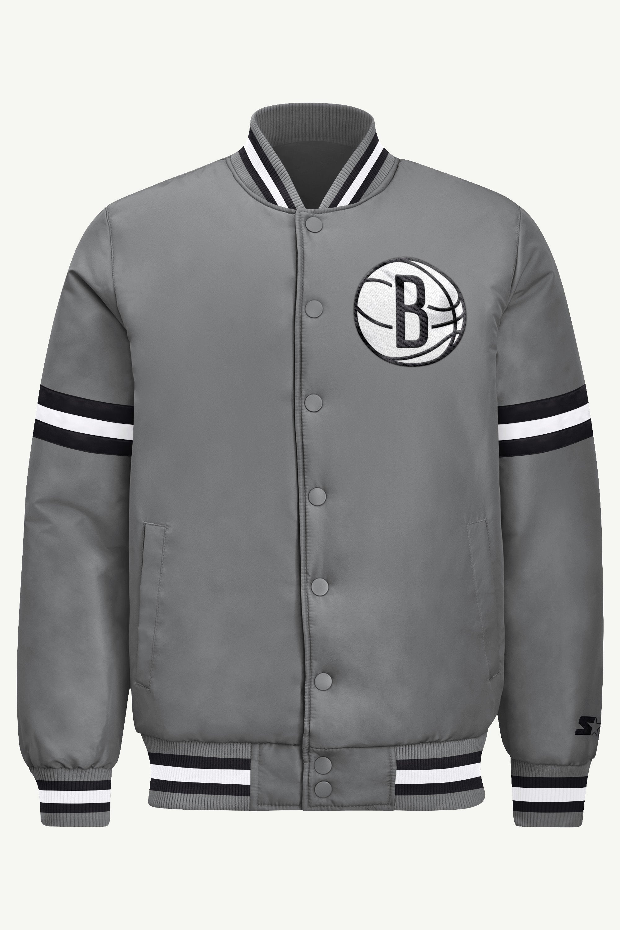 MENS BROOKLYN NETS COURTSIDE VARSITY JACKET View 2
