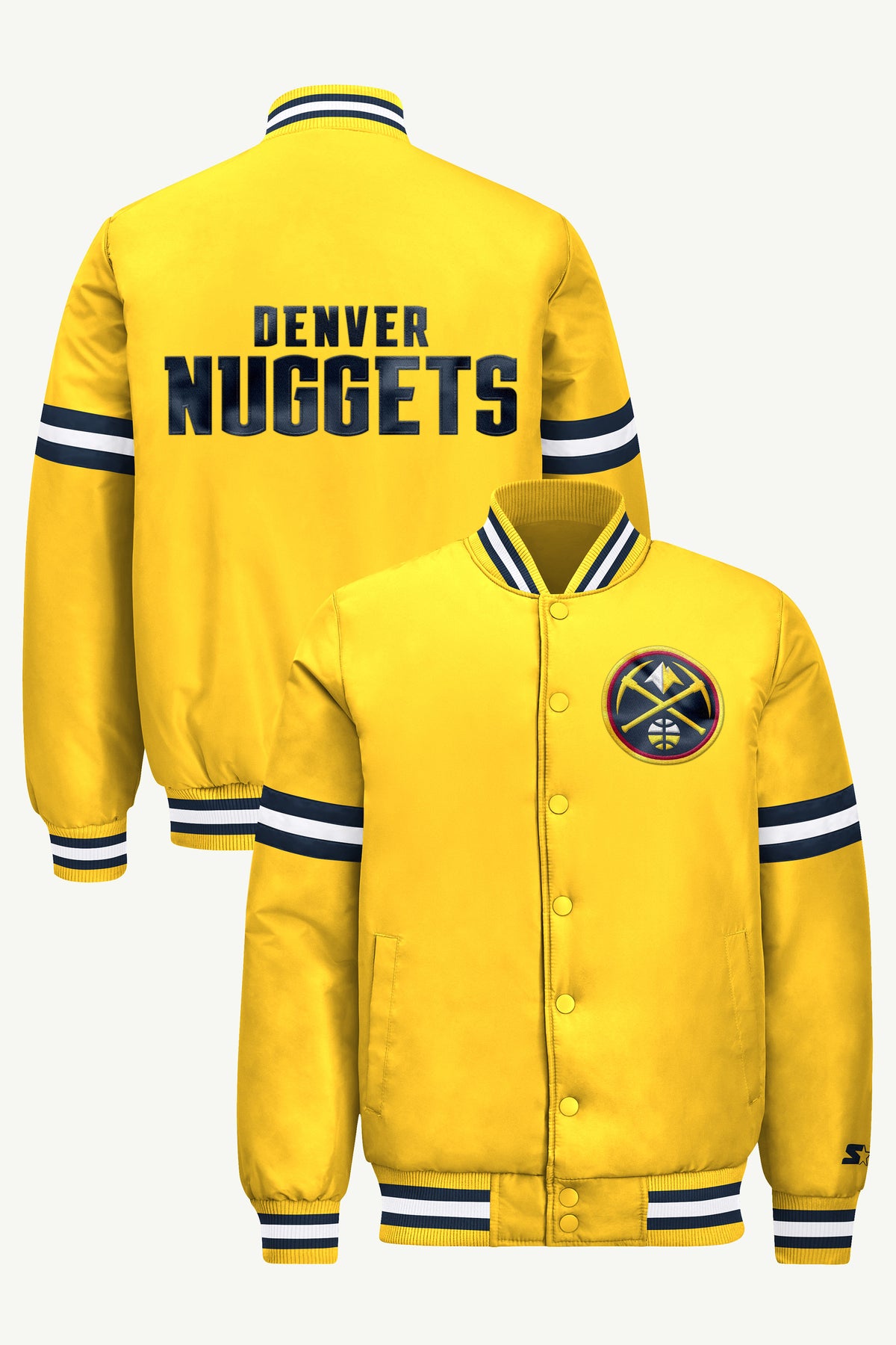 MENS DENVER NUGGETS COURTSIDE VARSITY JACKET View 1