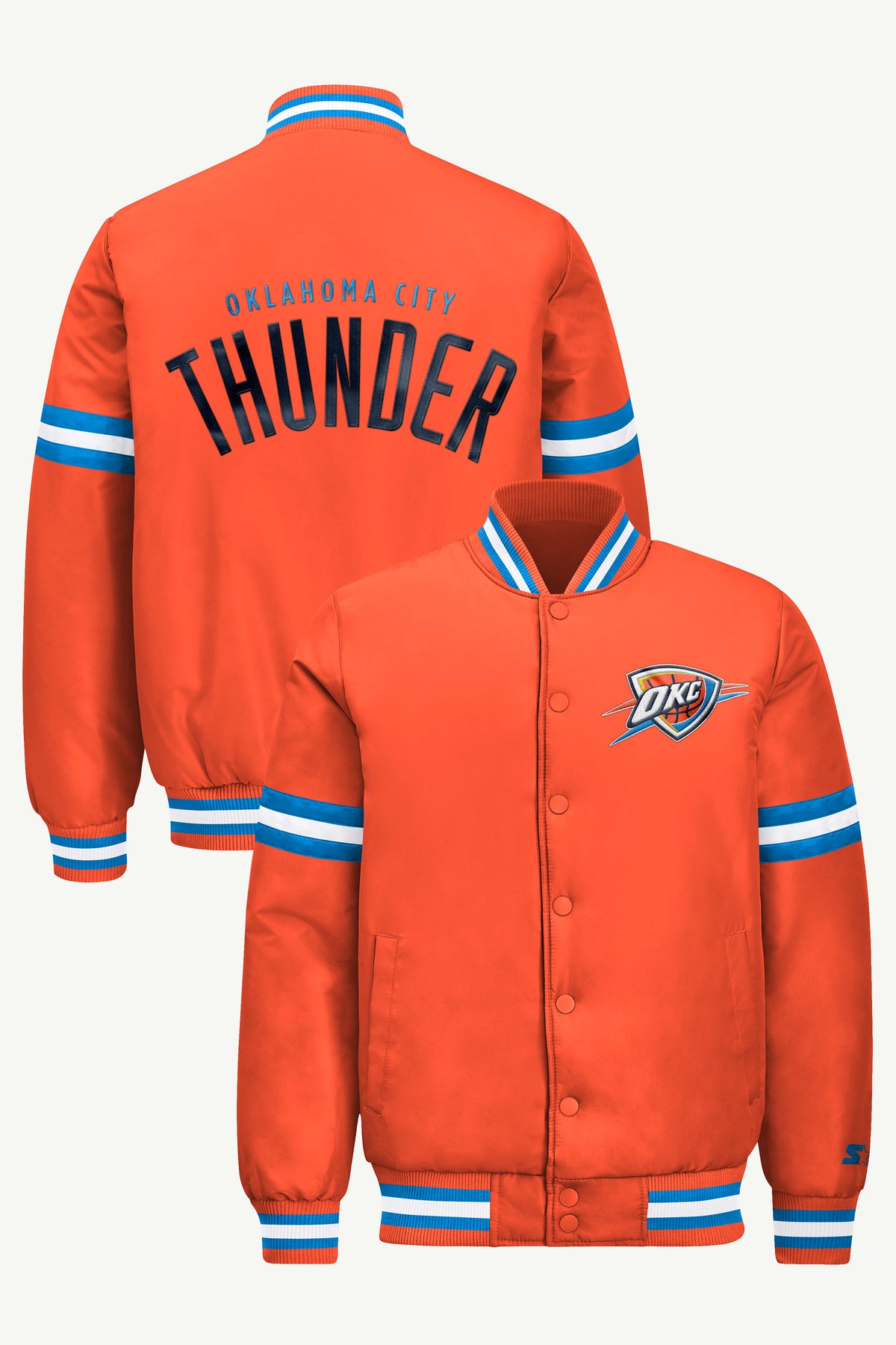 MENS OKLAHOMA CITY THUNDER COURTSIDE VARSITY JACKET View 1