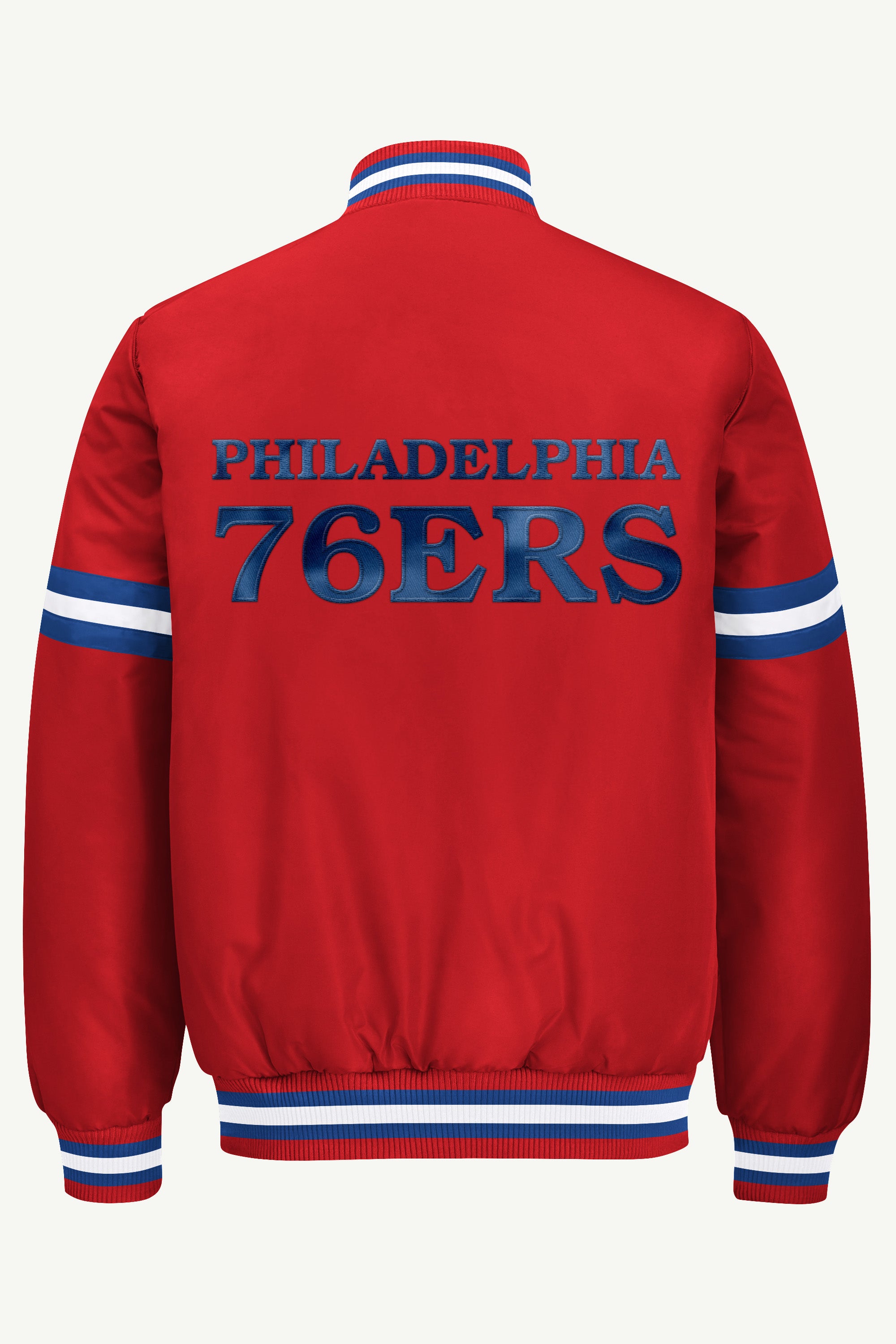 MENS PHILADELPHIA 76ERS COURTSIDE VARSITY JACKET View 3