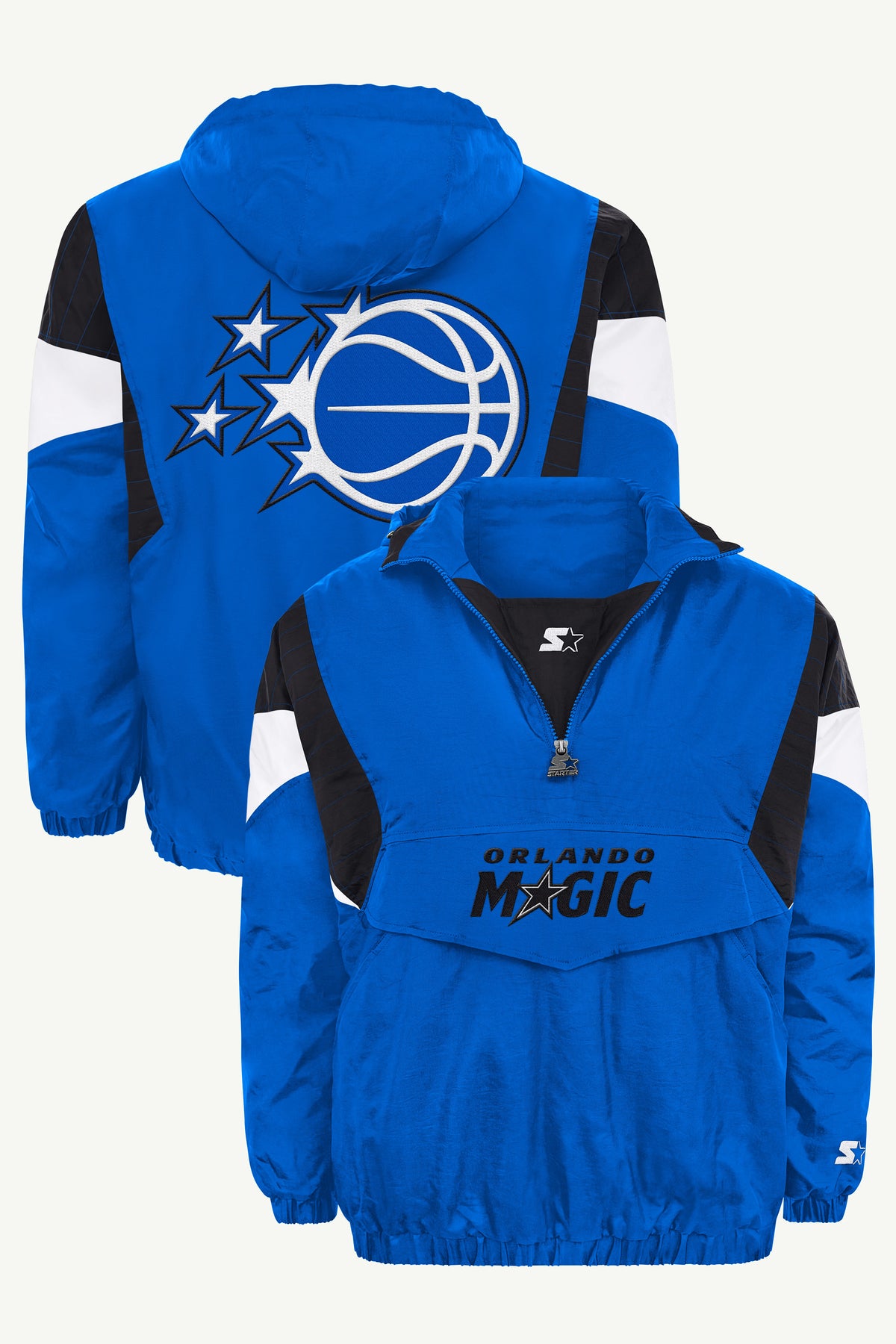 MENS ORLANDO MAGIC JACKET THROWBACK HALF ZIP HOODED JACKET View 1