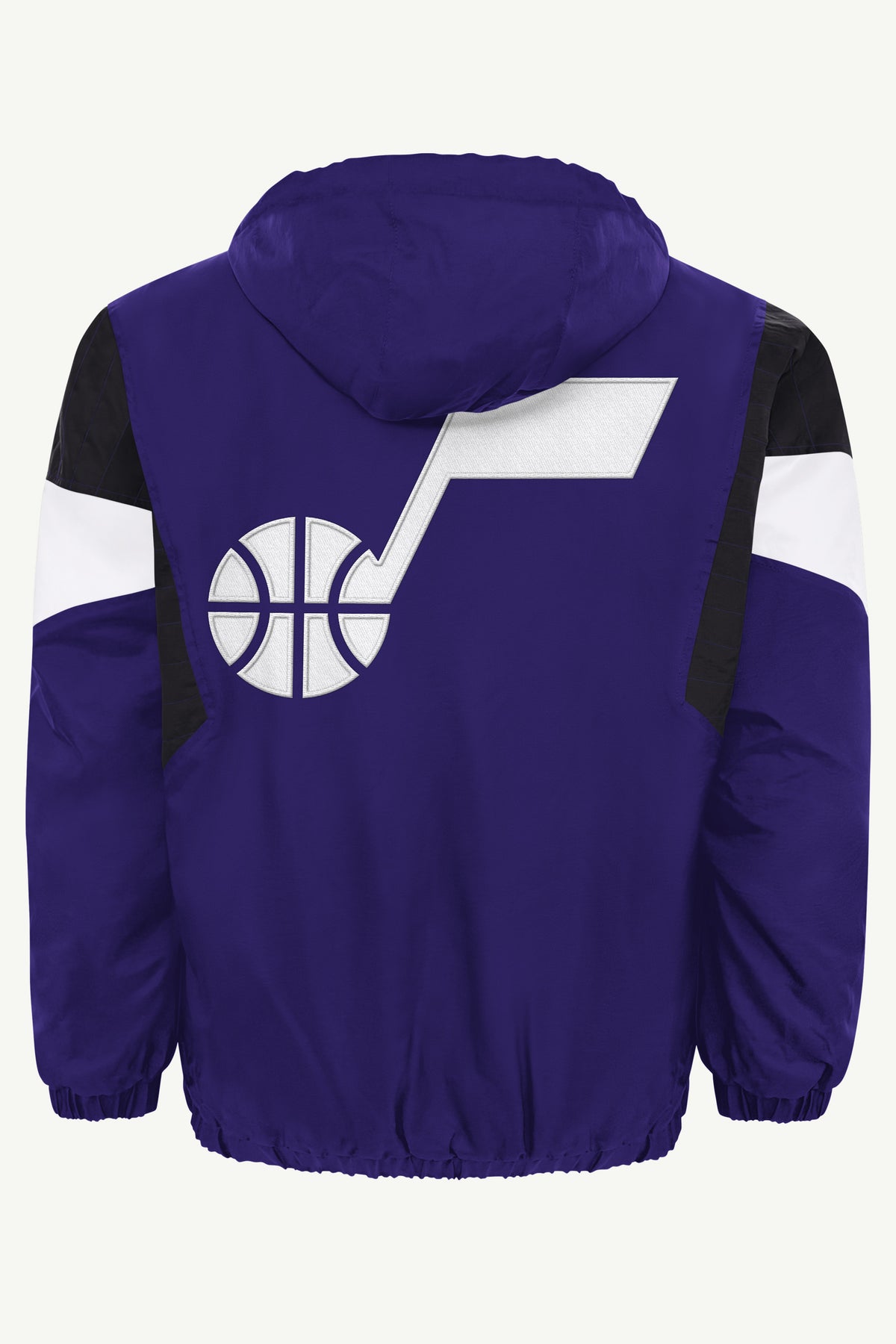 MENS UTAH JAZZ THROWBACK HALF ZIP HOODED JACKET View 3