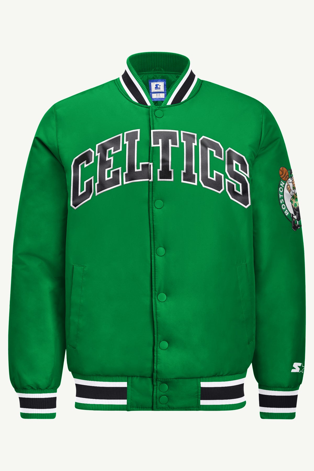 MENS BOSTON CELTICS ACROSS SATIN VARSITY JACKET View 2