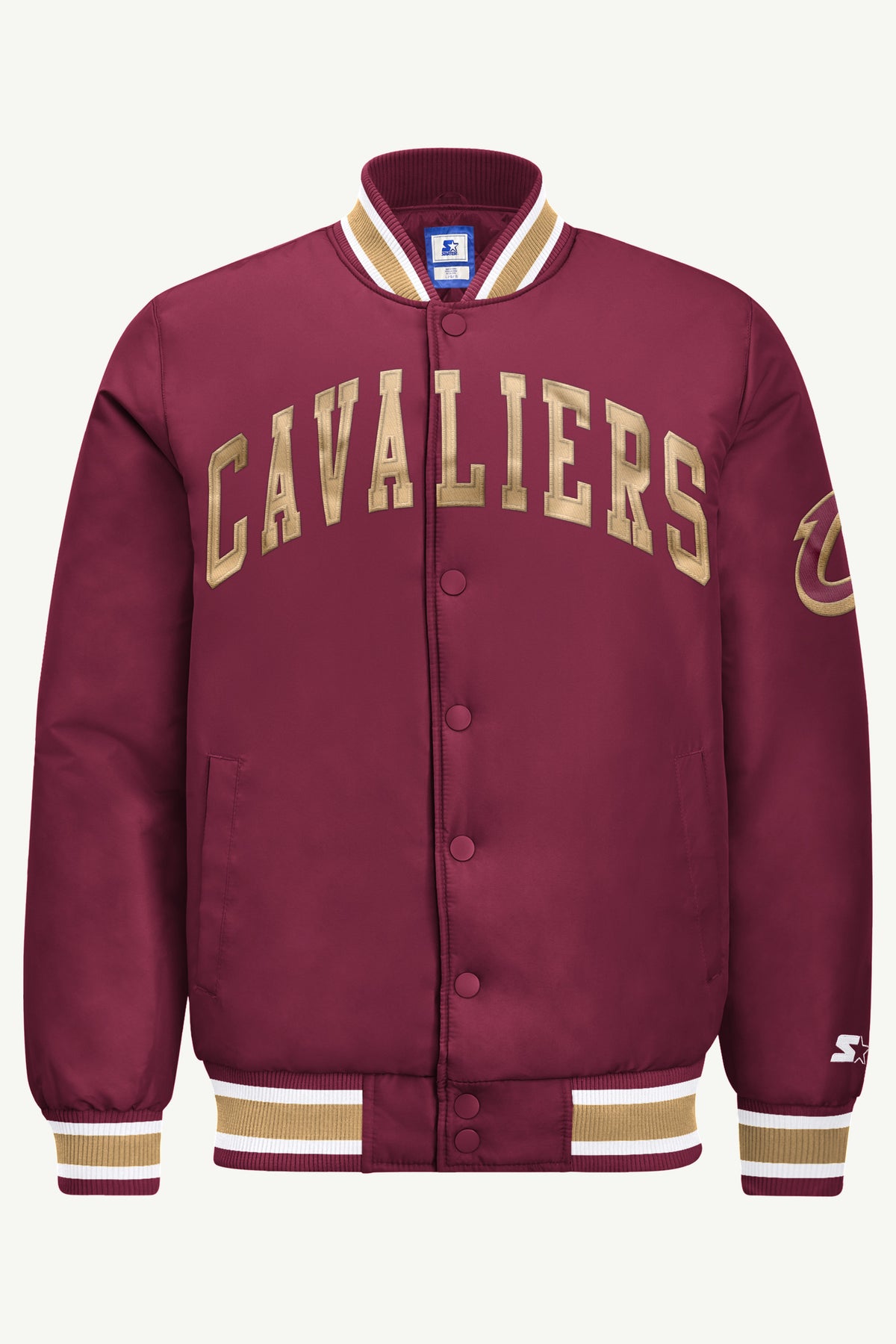 MENS CLEVELAND CAVALIERS ACROSS SATIN VARSITY JACKET View 2