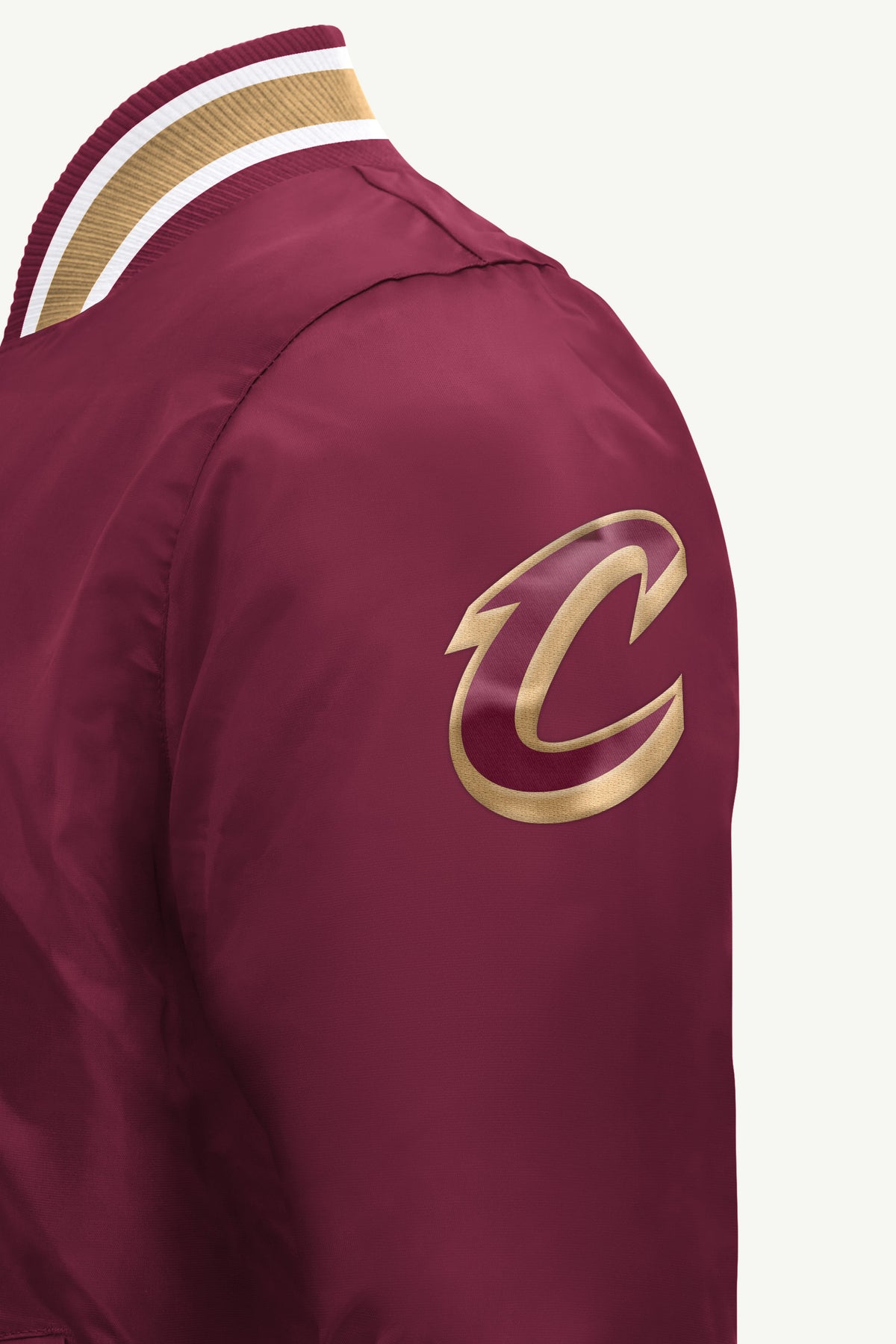 MENS CLEVELAND CAVALIERS ACROSS SATIN VARSITY JACKET View 4