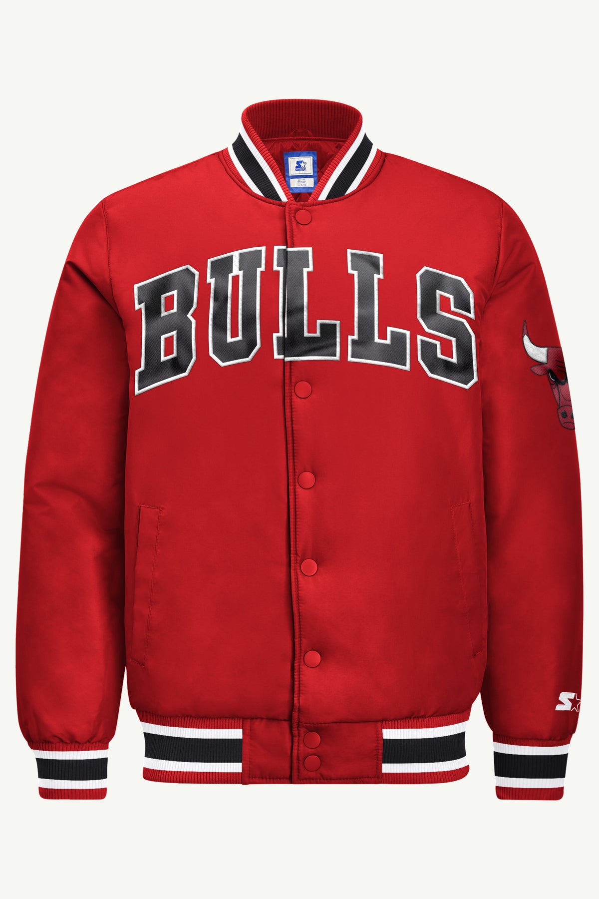 MENS CHICAGO BULLS ACROSS SATIN VARSITY JACKET View 2