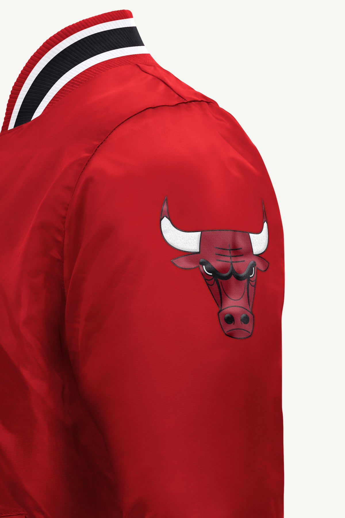 MENS CHICAGO BULLS ACROSS SATIN VARSITY JACKET View 4
