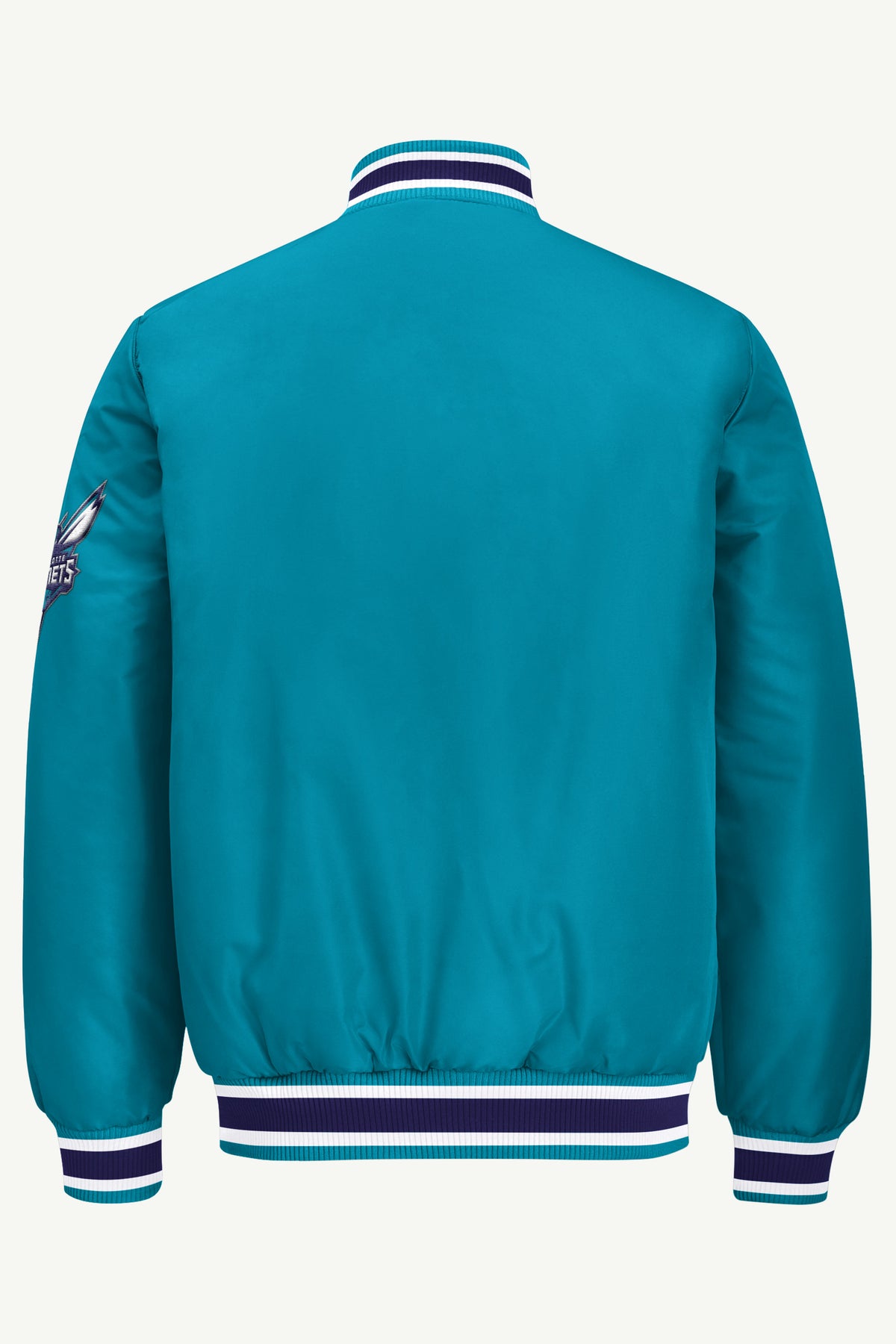 MENS CHARLOTTE HORNETS ACROSS SATIN VARSITY JACKET View 3