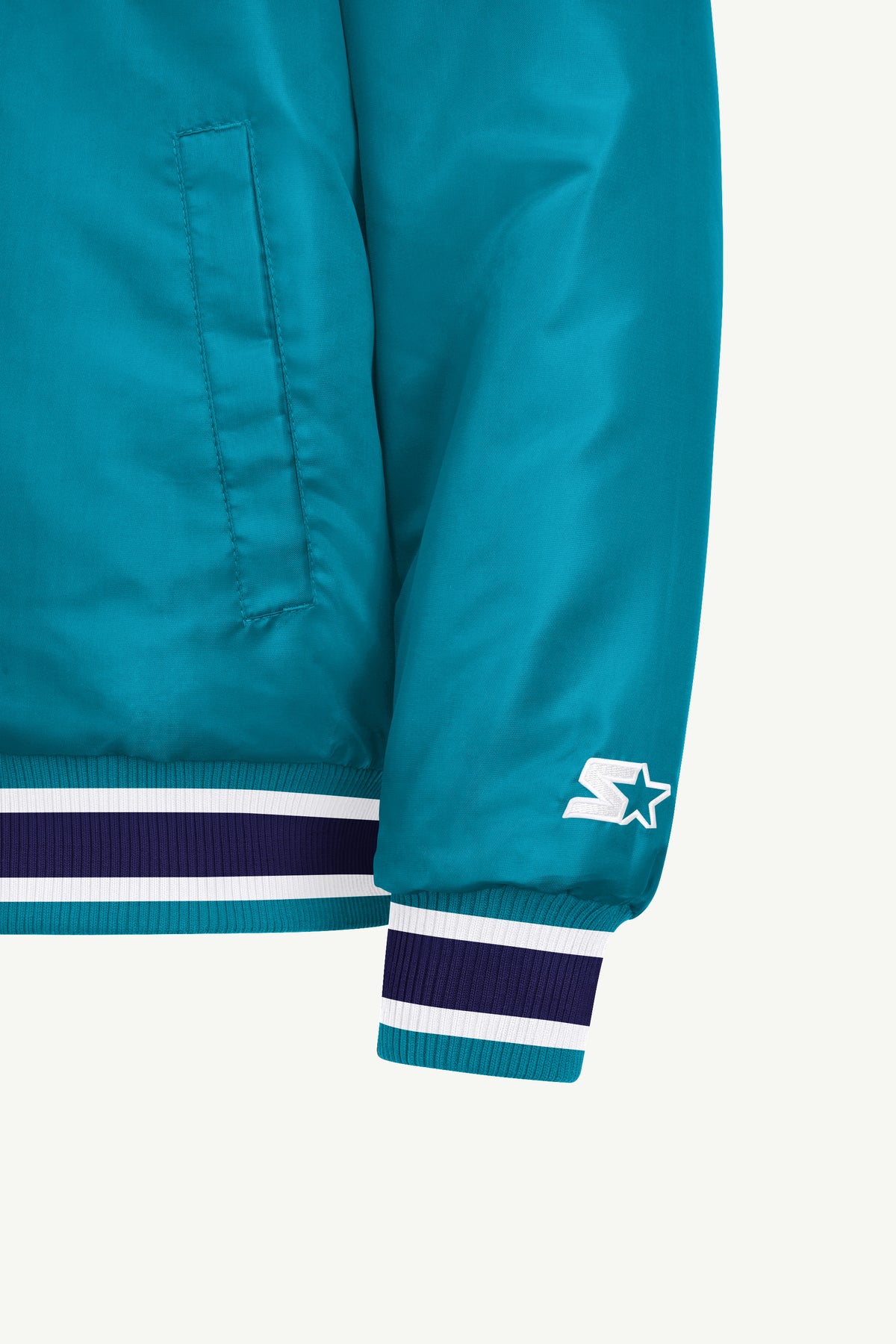 MENS CHARLOTTE HORNETS ACROSS SATIN VARSITY JACKET View 5