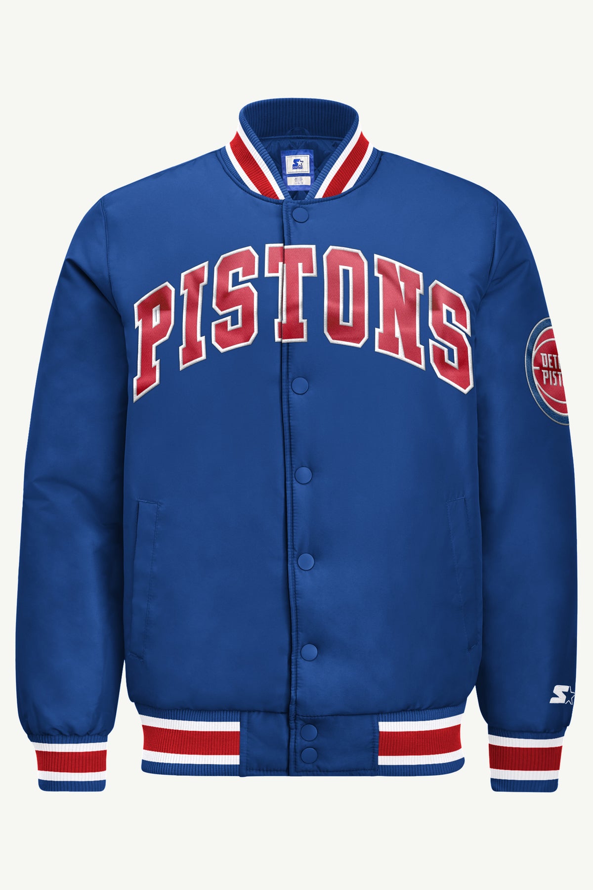 MENS DETROIT PISTONS ACROSS SATIN VARSITY JACKET View 2