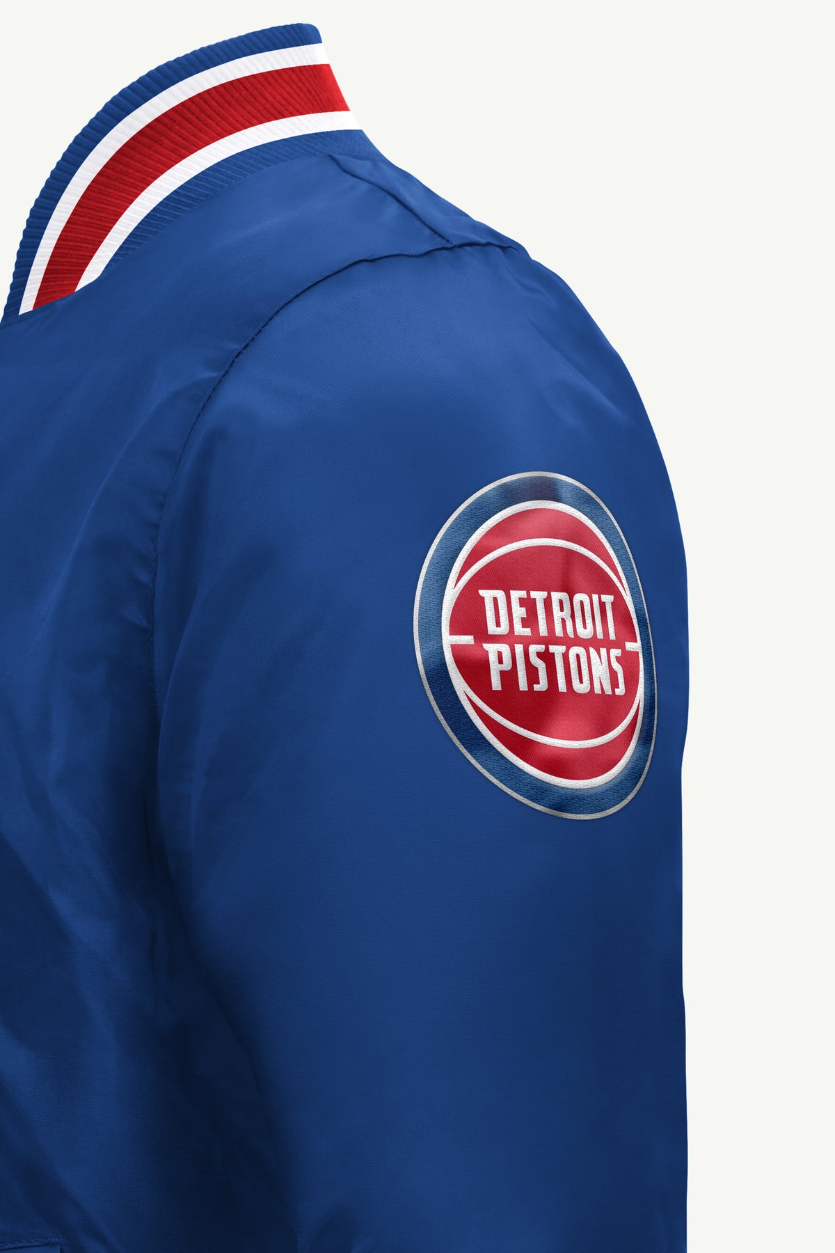 MENS DETROIT PISTONS ACROSS SATIN VARSITY JACKET View 4