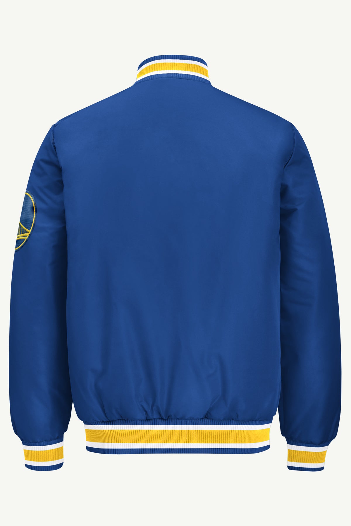 MENS GOLDEN STATE WARRIORS ACROSS SATIN VARSITY JACKET View 3